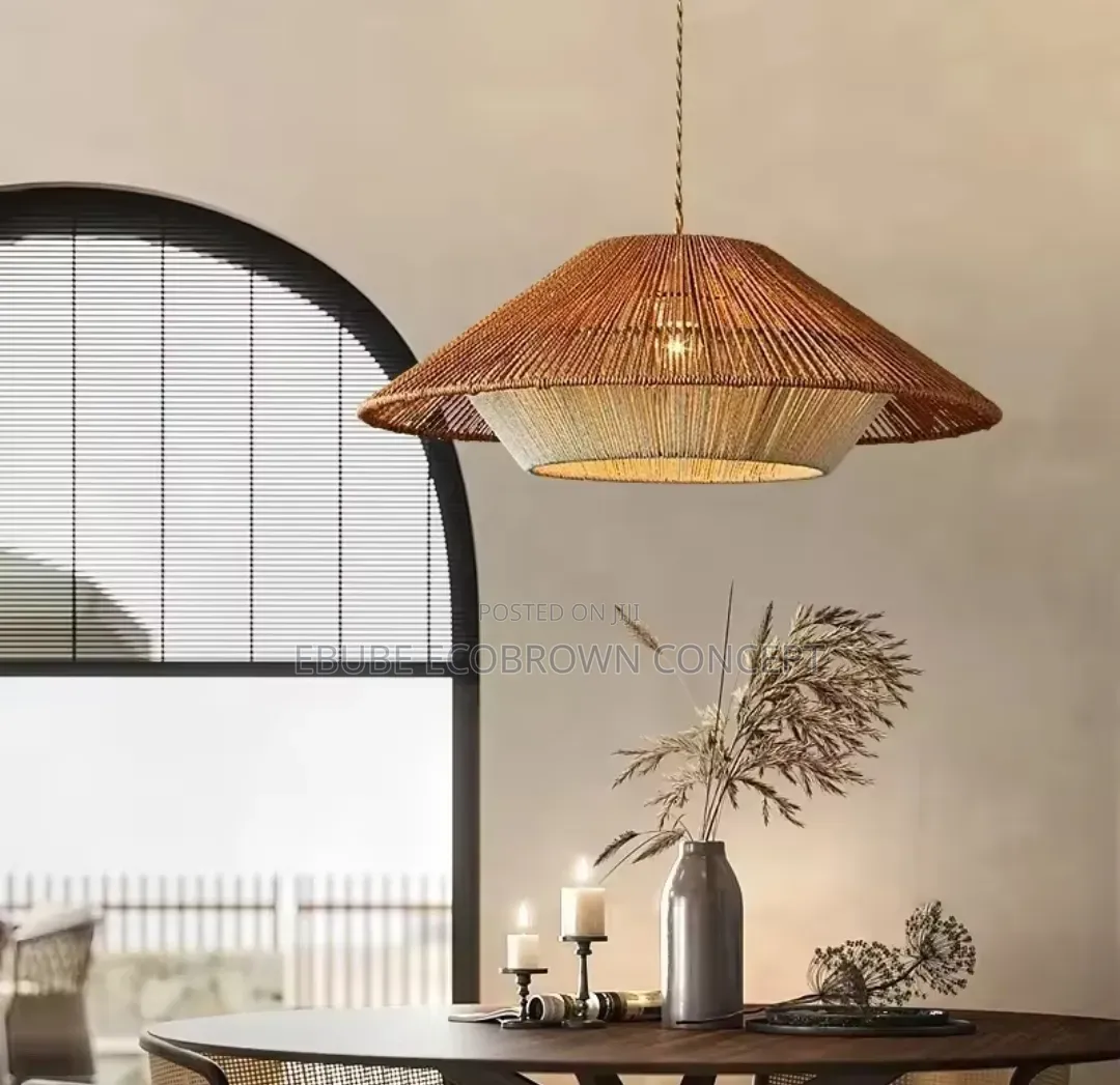 Bamboo Rattan Pendant Lamp Minimalist Boho Woven Interior Lightings