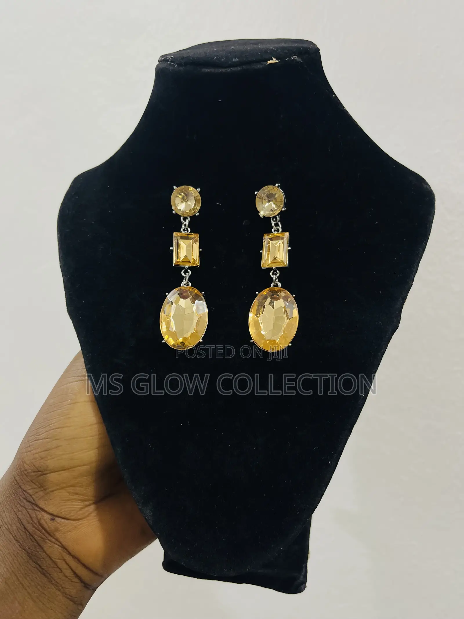 Elegant Gold Gemstone Dangle Earrings