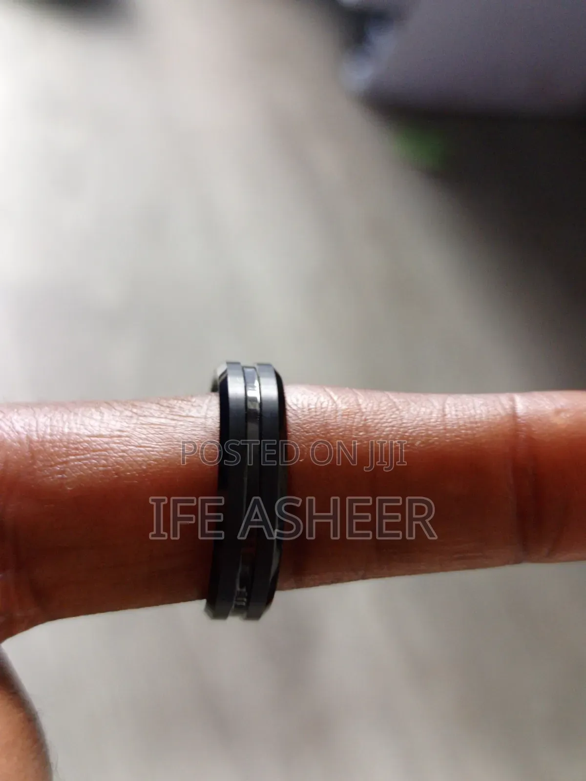 Men's Classic Black Wedding Band - Black