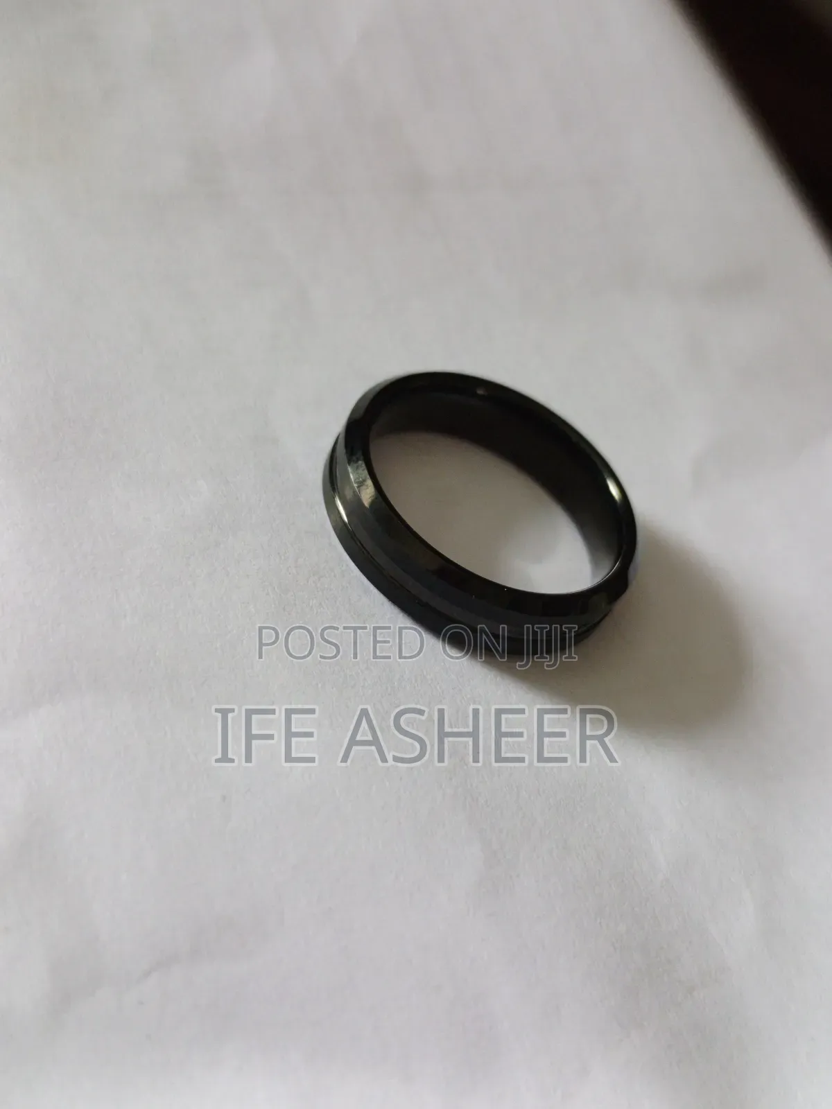 Men's Classic Black Wedding Band - Black