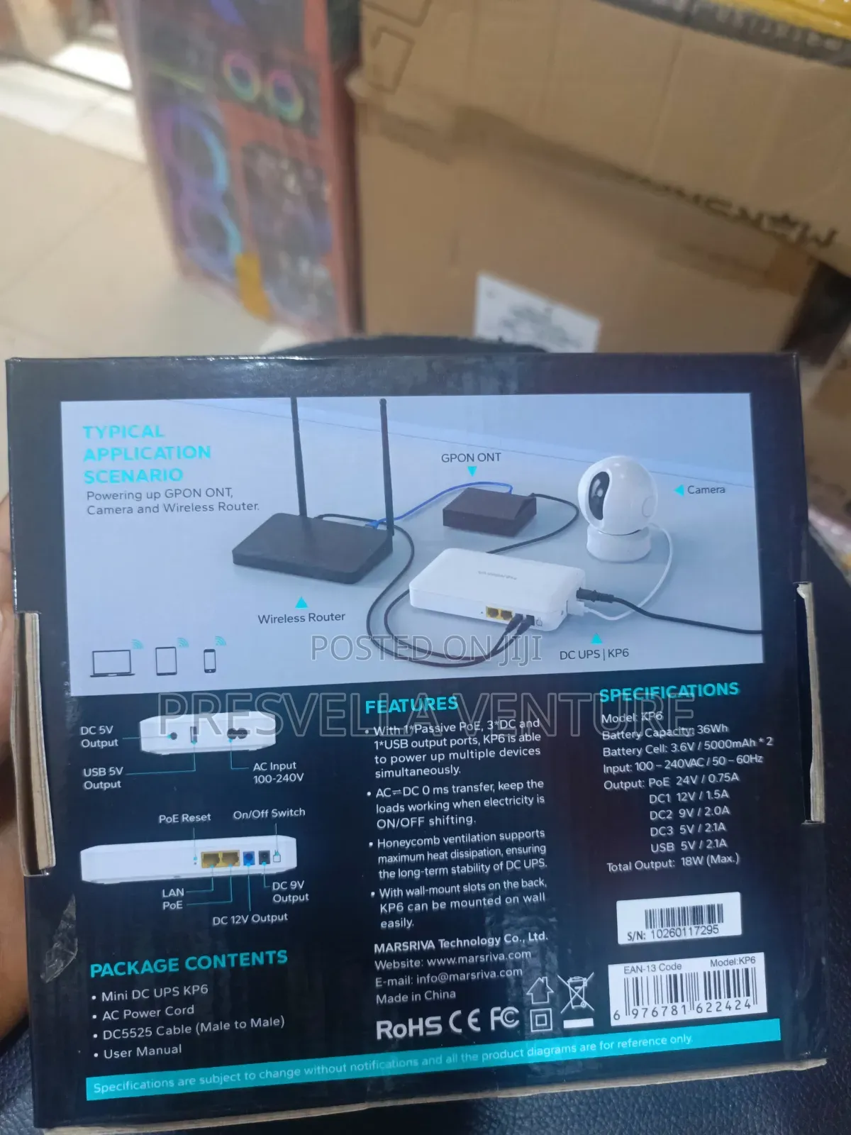 Marsriva Kp6 Smart Mini Dc Ups 10000mah