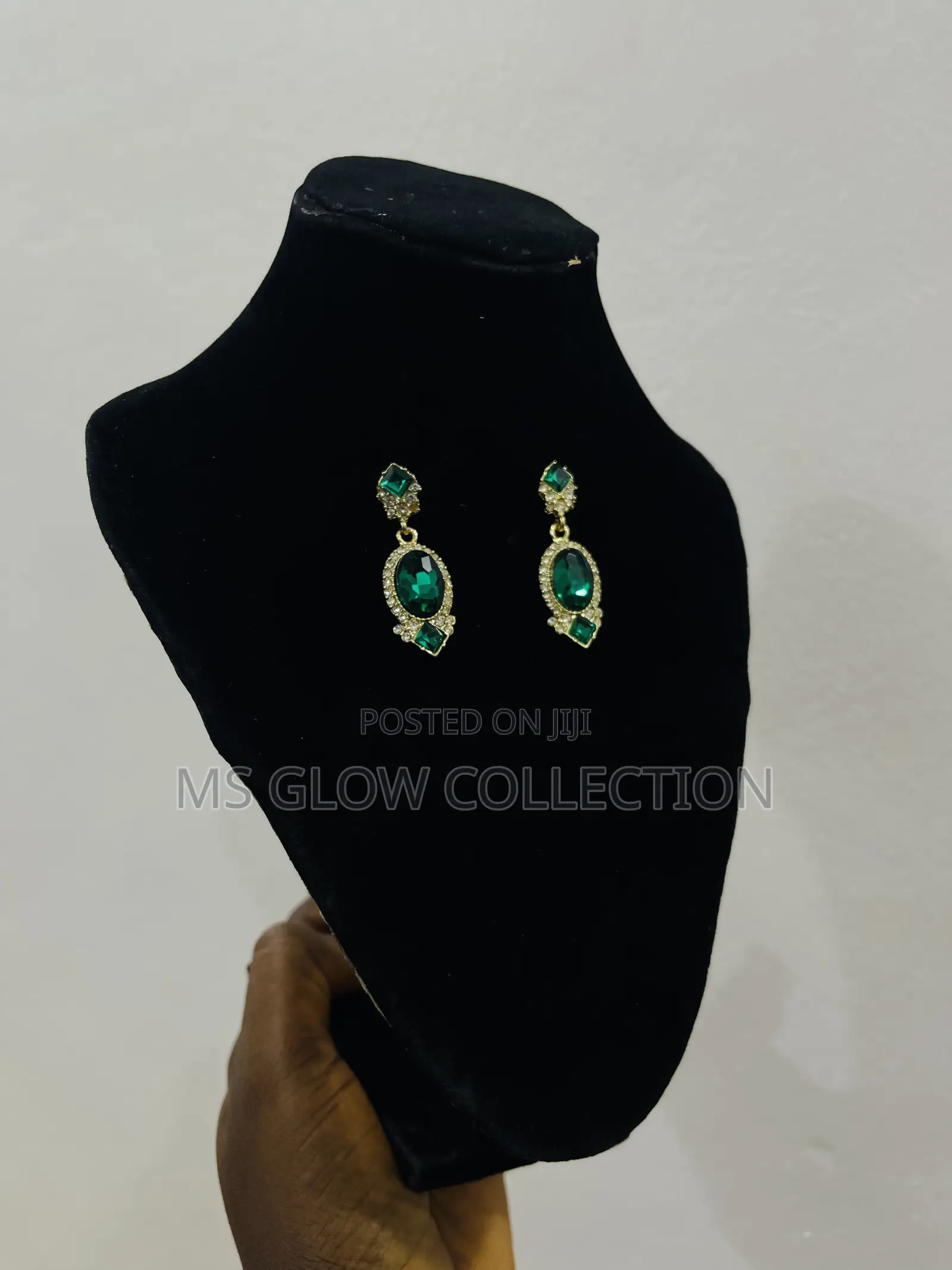 Royal Emerald Halo Earrings