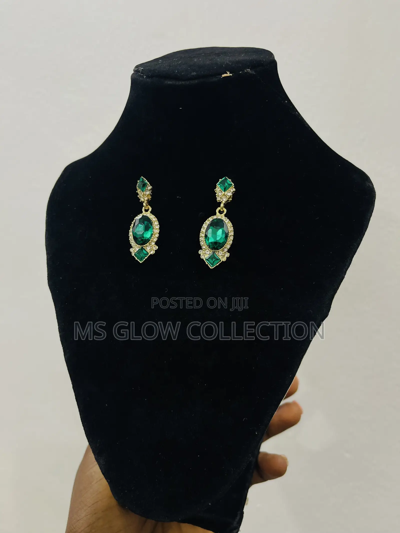 Royal Emerald Halo Earrings
