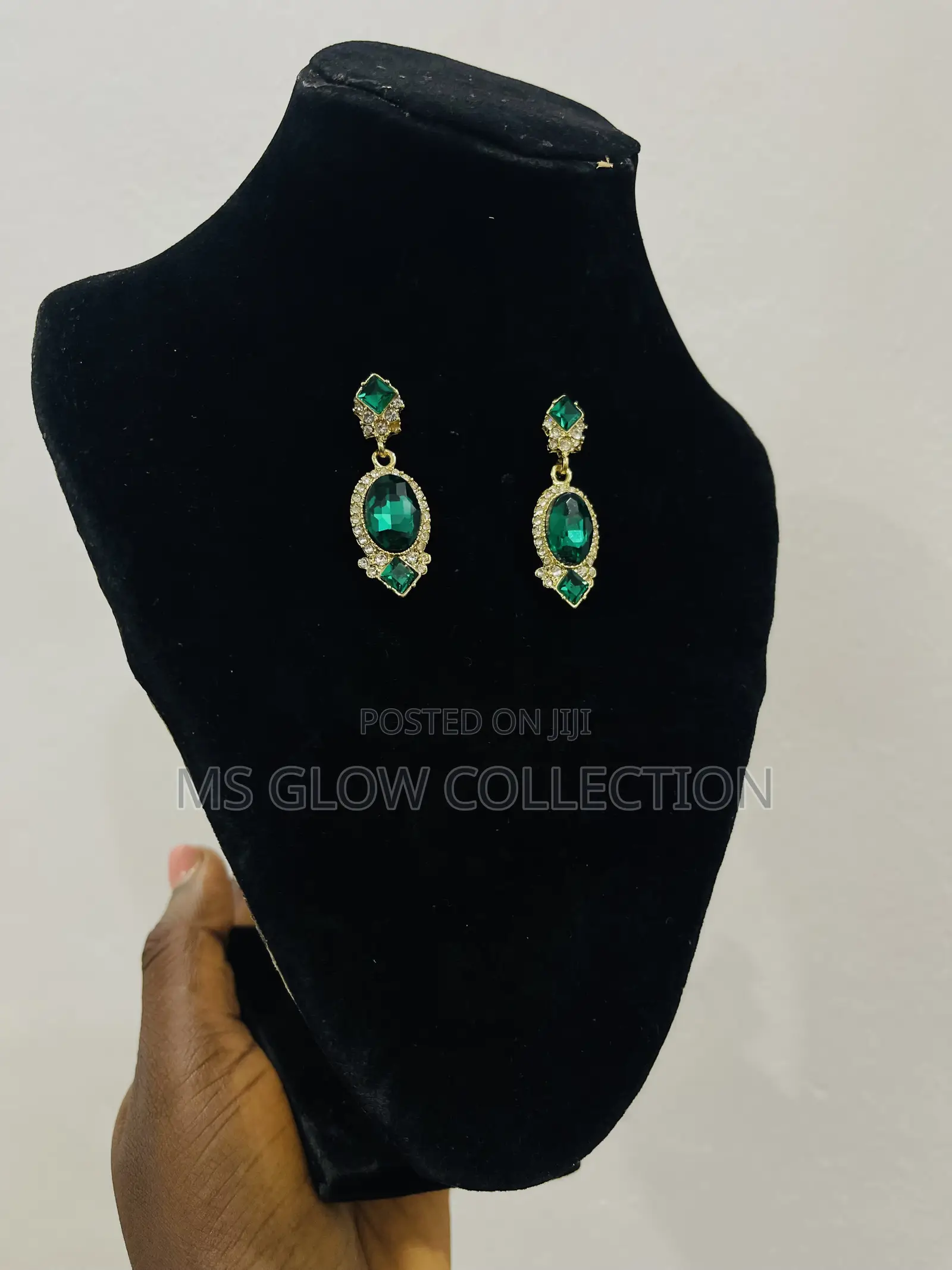 Royal Emerald Halo Earrings