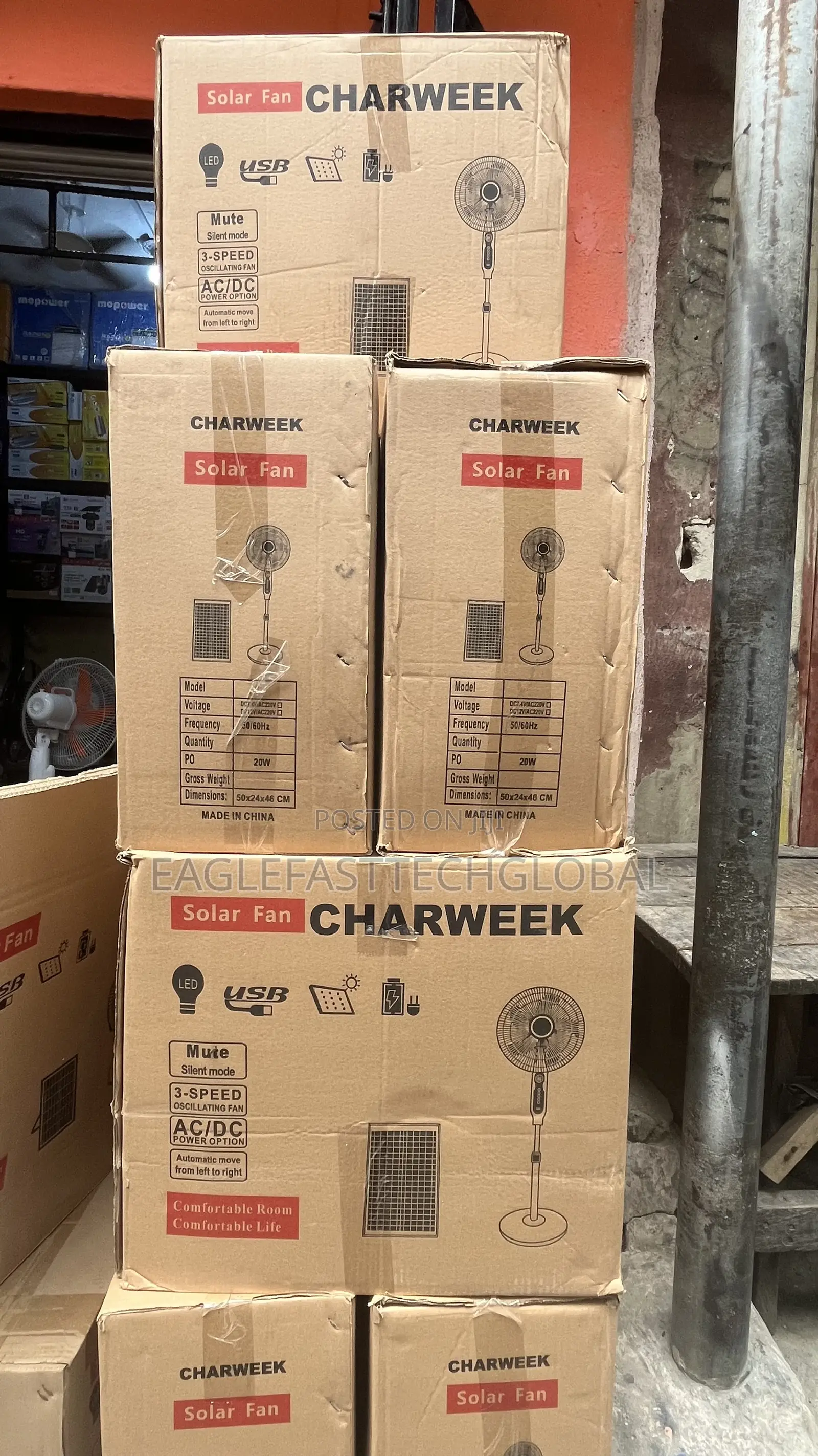 Charweek Solar Rechargeable Fans
