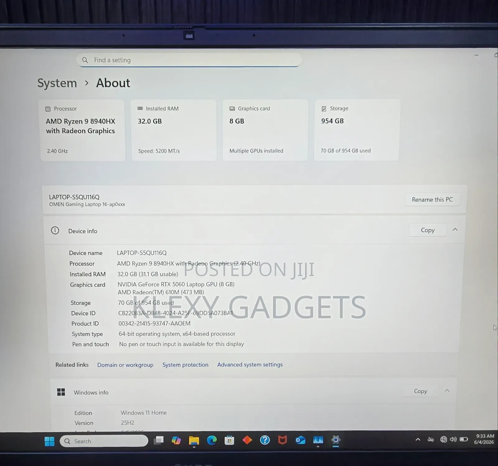 Laptop HP Omen 16 32GB AMD Ryzen 9 SSD 1T