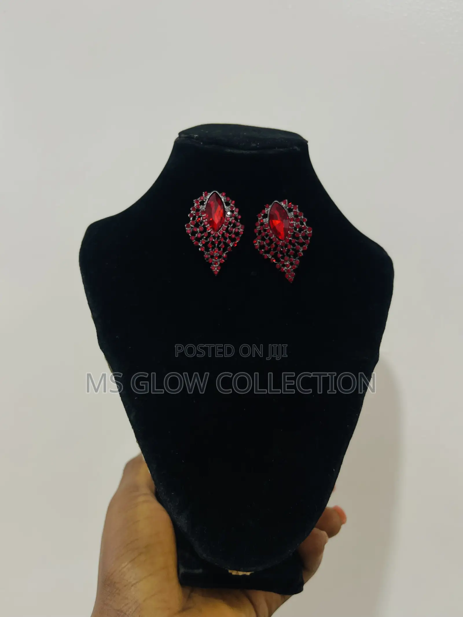 Luxury Ruby Crystal Statement Earrings