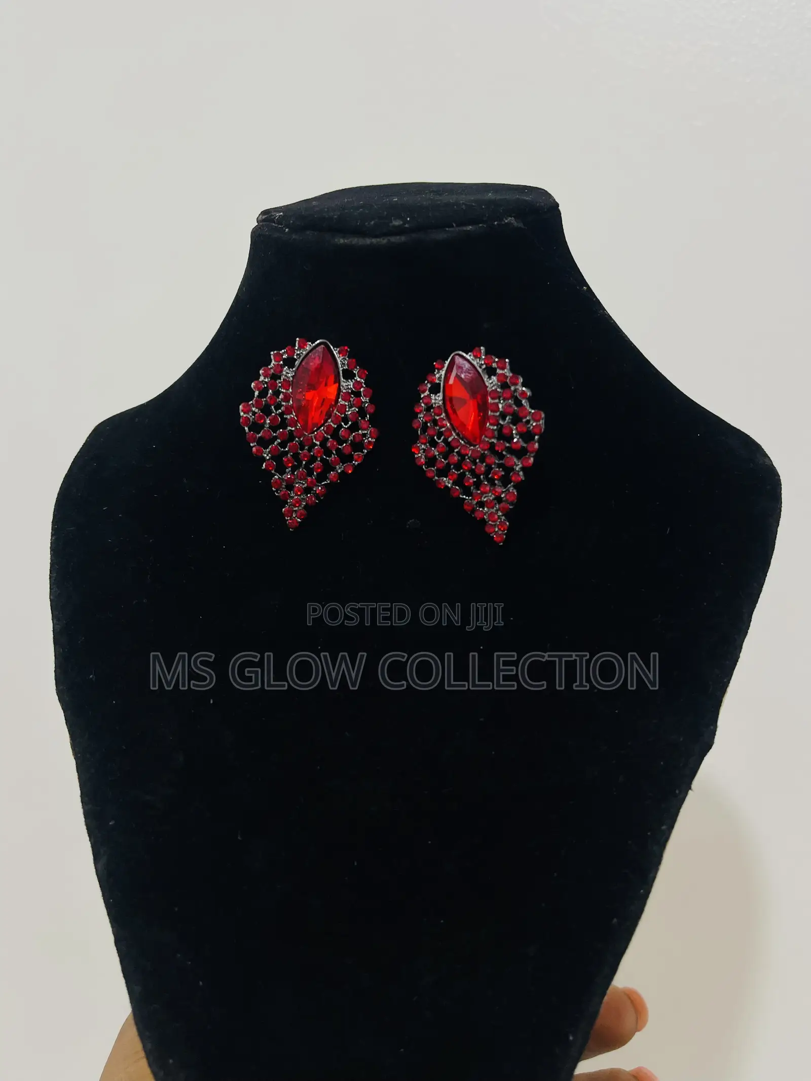 Luxury Ruby Crystal Statement Earrings
