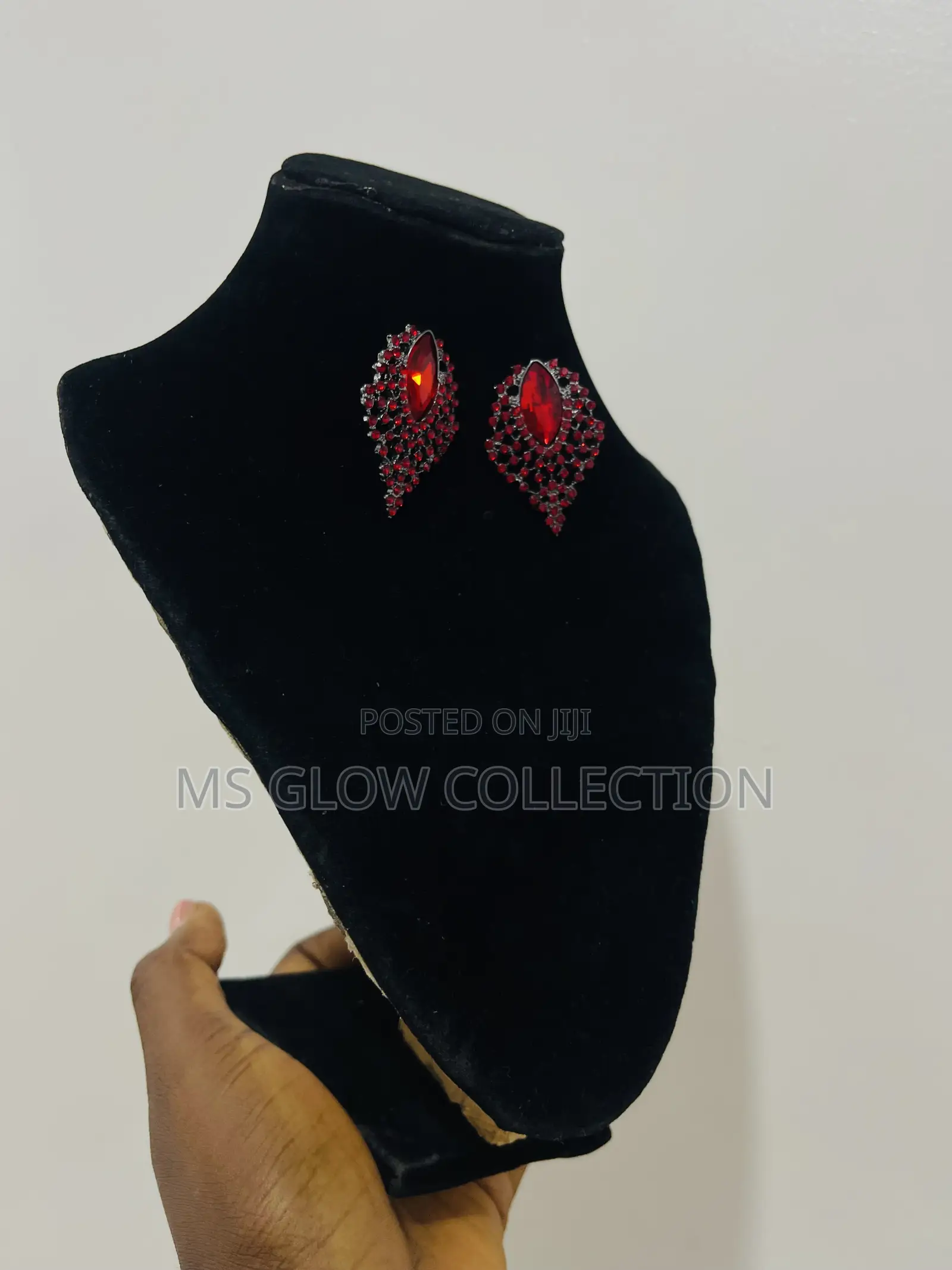 Luxury Ruby Crystal Statement Earrings