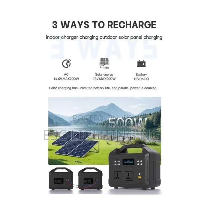 Rechargeable Power Station - 500w - Yellow