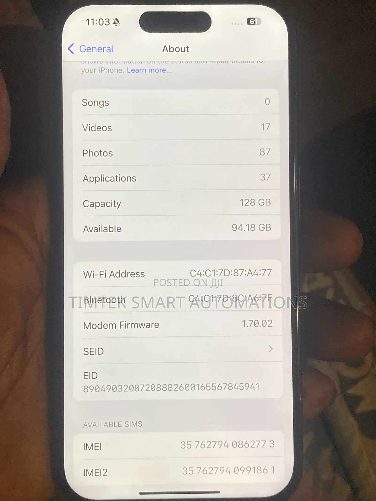 Apple iPhone 15 Pro 128 GB Silver