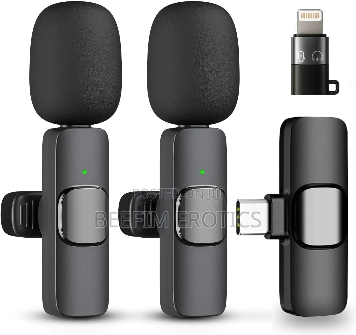 Wireless Microphones for iPhone/Android Phones 2 Pack Clip-on Mics
