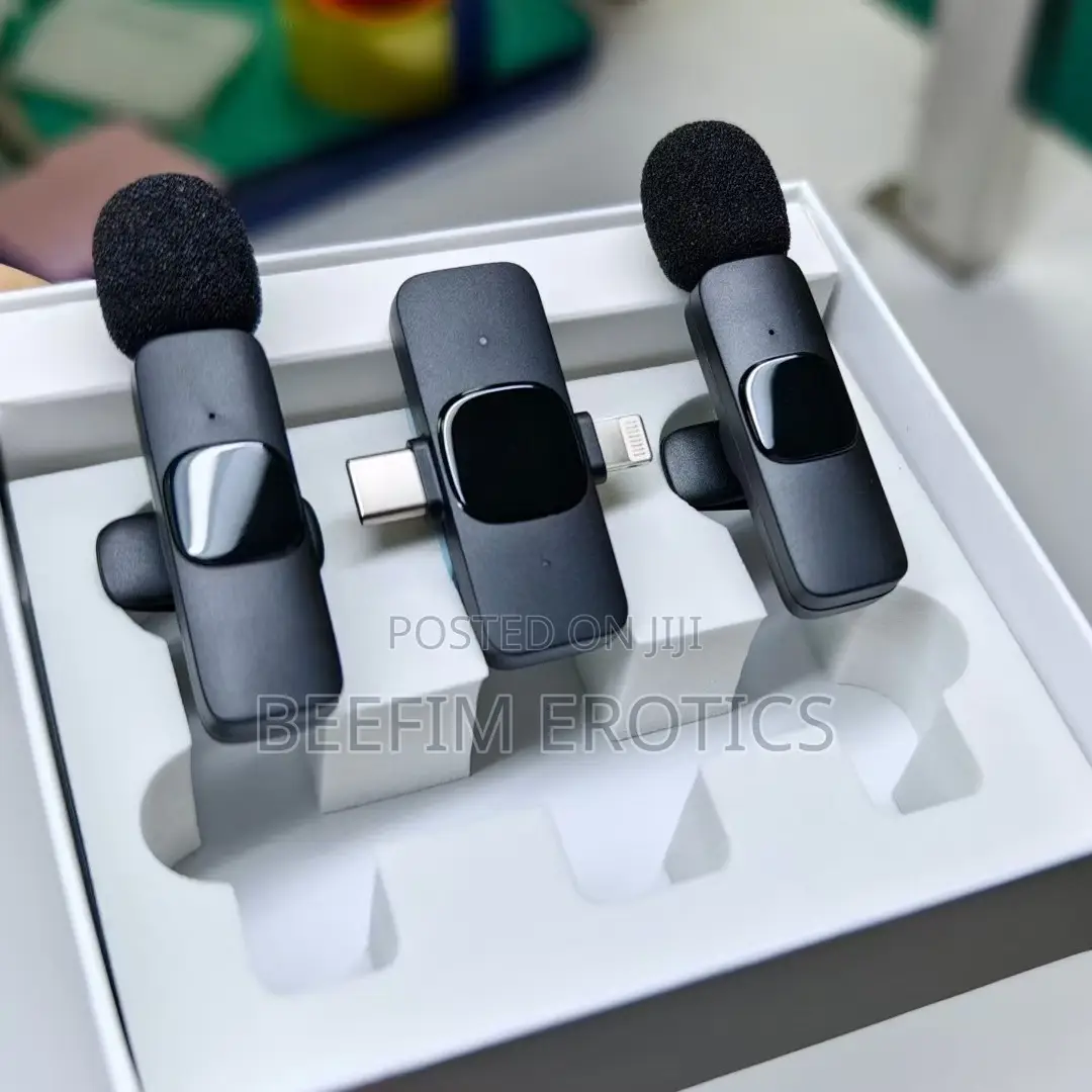 Wireless Microphones for iPhone/Android Phones 2 Pack Clip-on Mics
