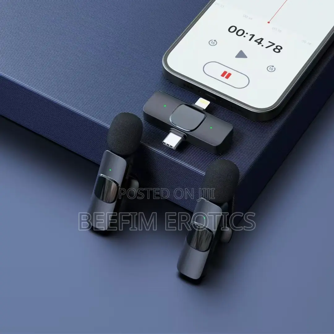 Wireless Microphones for iPhone/Android Phones 2 Pack Clip-on Mics