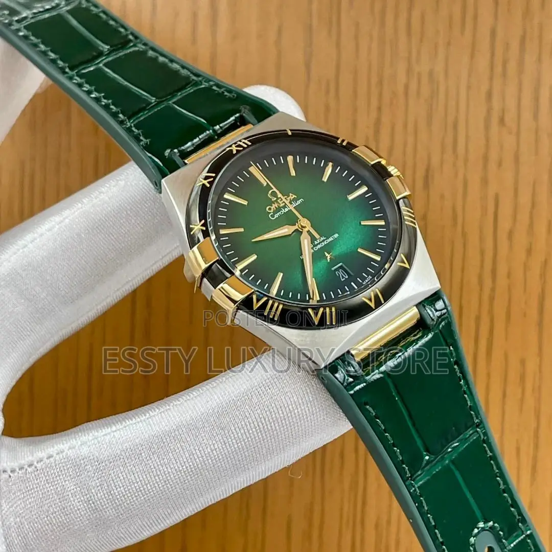 High Quality Luxury Automatic Engine Omega Leather Wristwatches