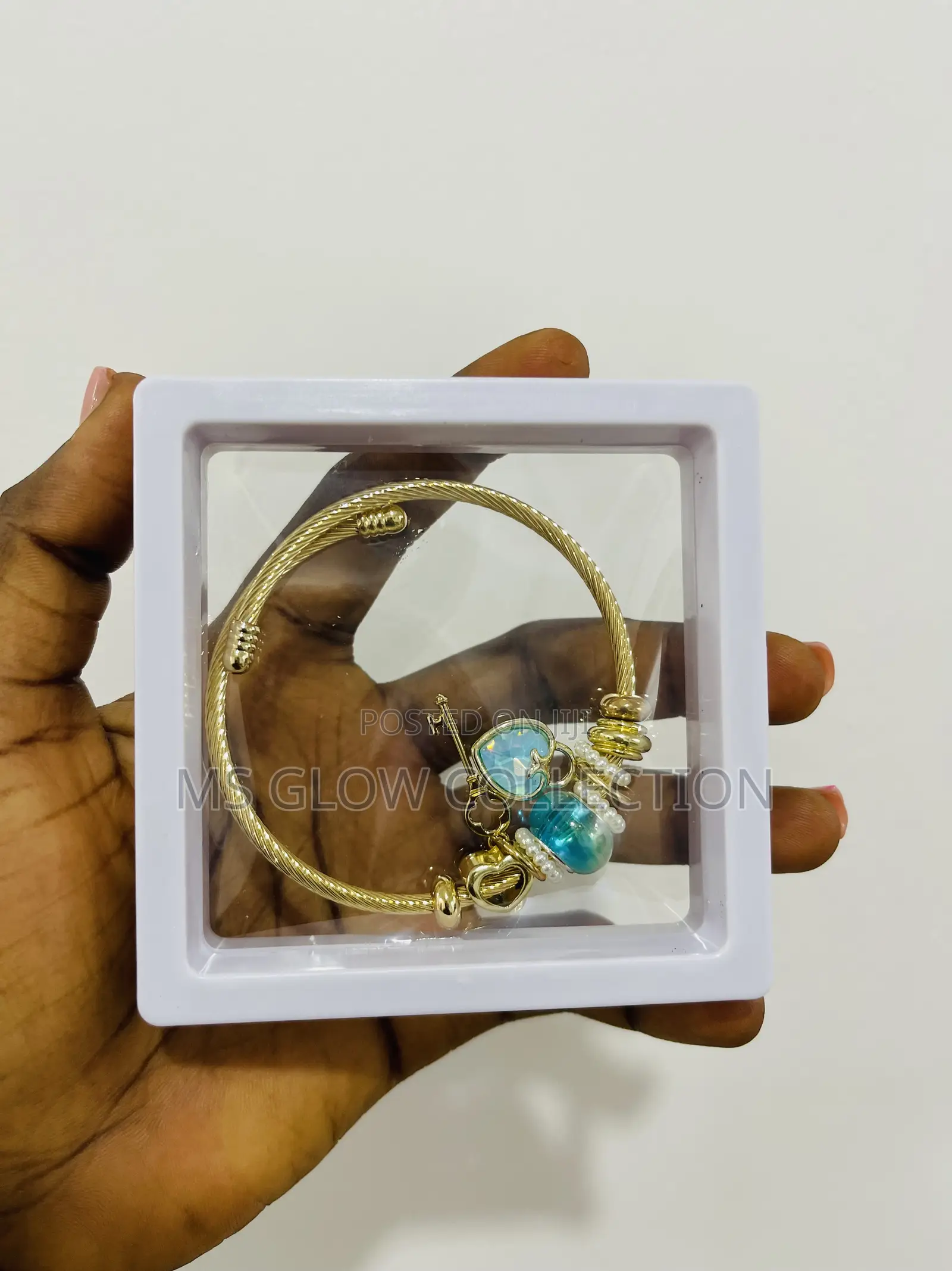 Luxury Gold Charm Bracelet Heart Key Adjustable Bangle