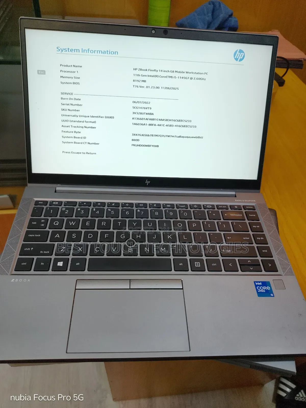 Laptop HP ZBook Firefly G8 8GB Intel Core i5 SSD 256GB