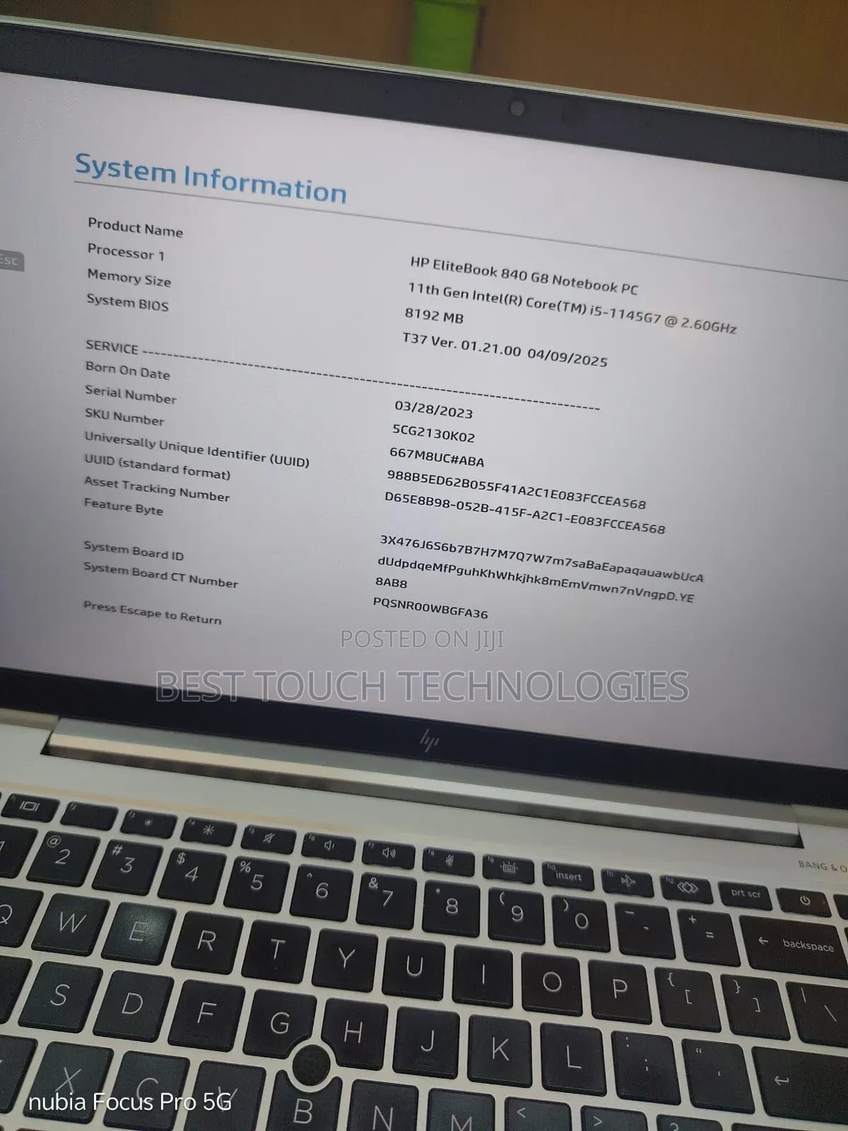 Laptop HP EliteBook 840 G8 8GB Intel Core i5 SSD 256GB