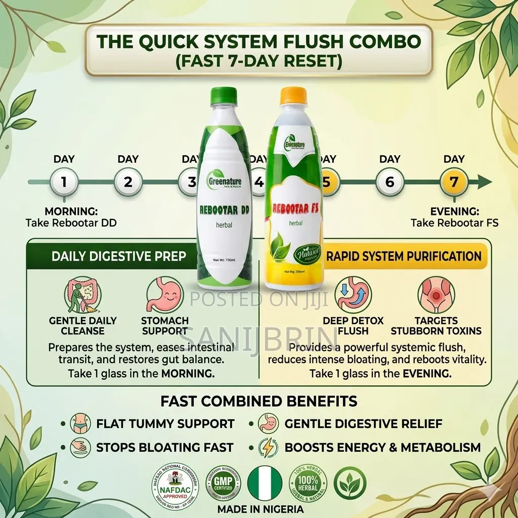 Greenature 2-in-1 Quick System Flush: Nafdac Herbal Detox Pack