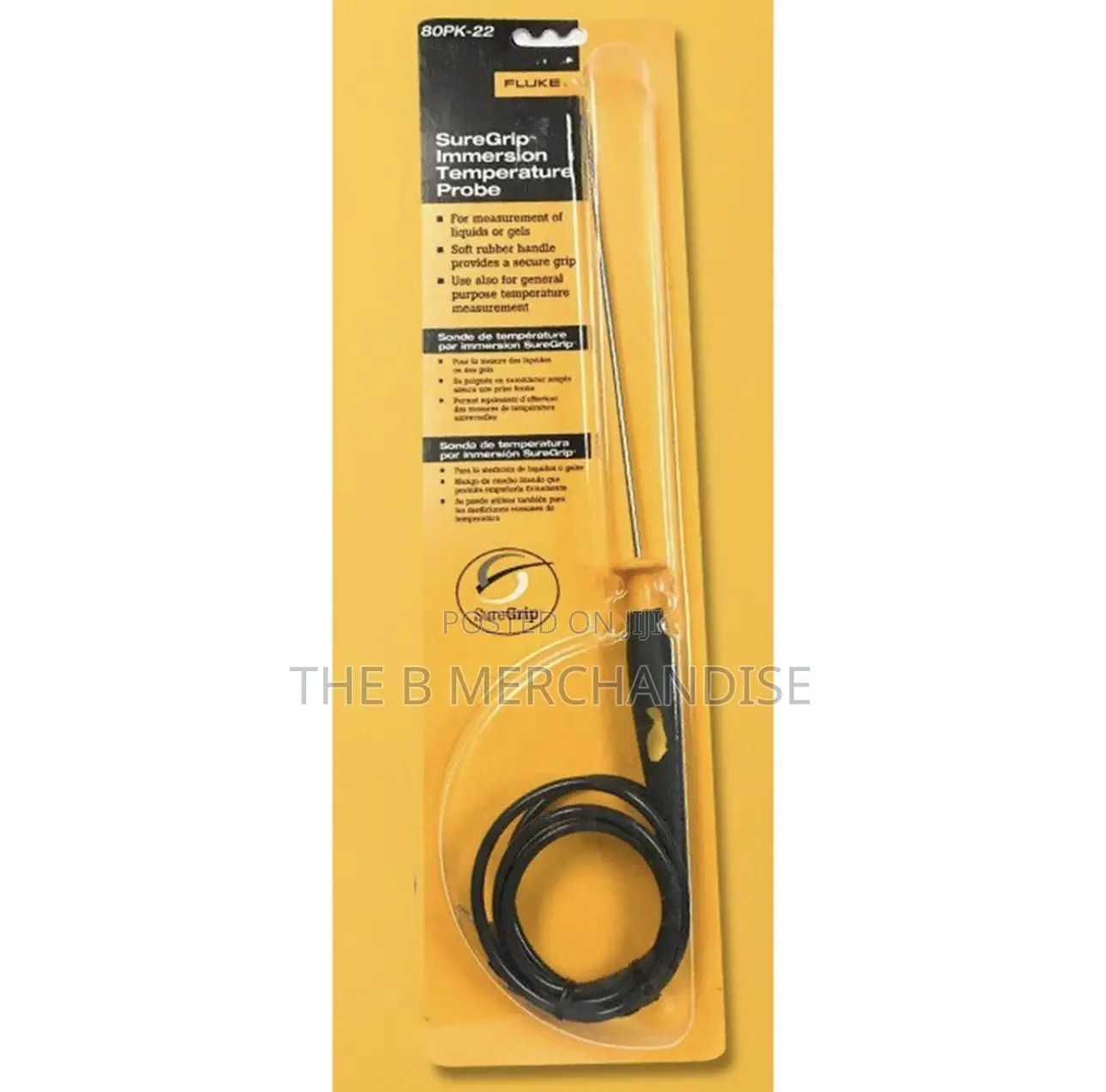 Fluke 80pk-22 Suregrip Immersion Temperature Probe