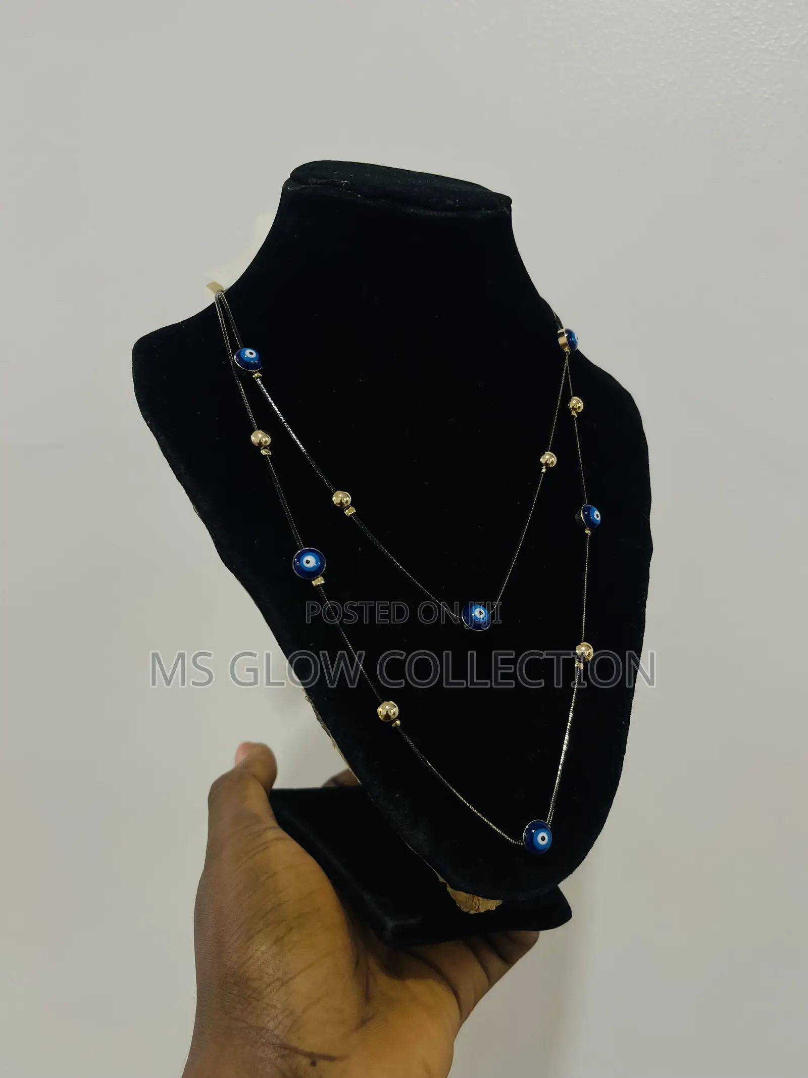Trendy Blue Evil Eye Protection Necklace (Layered)