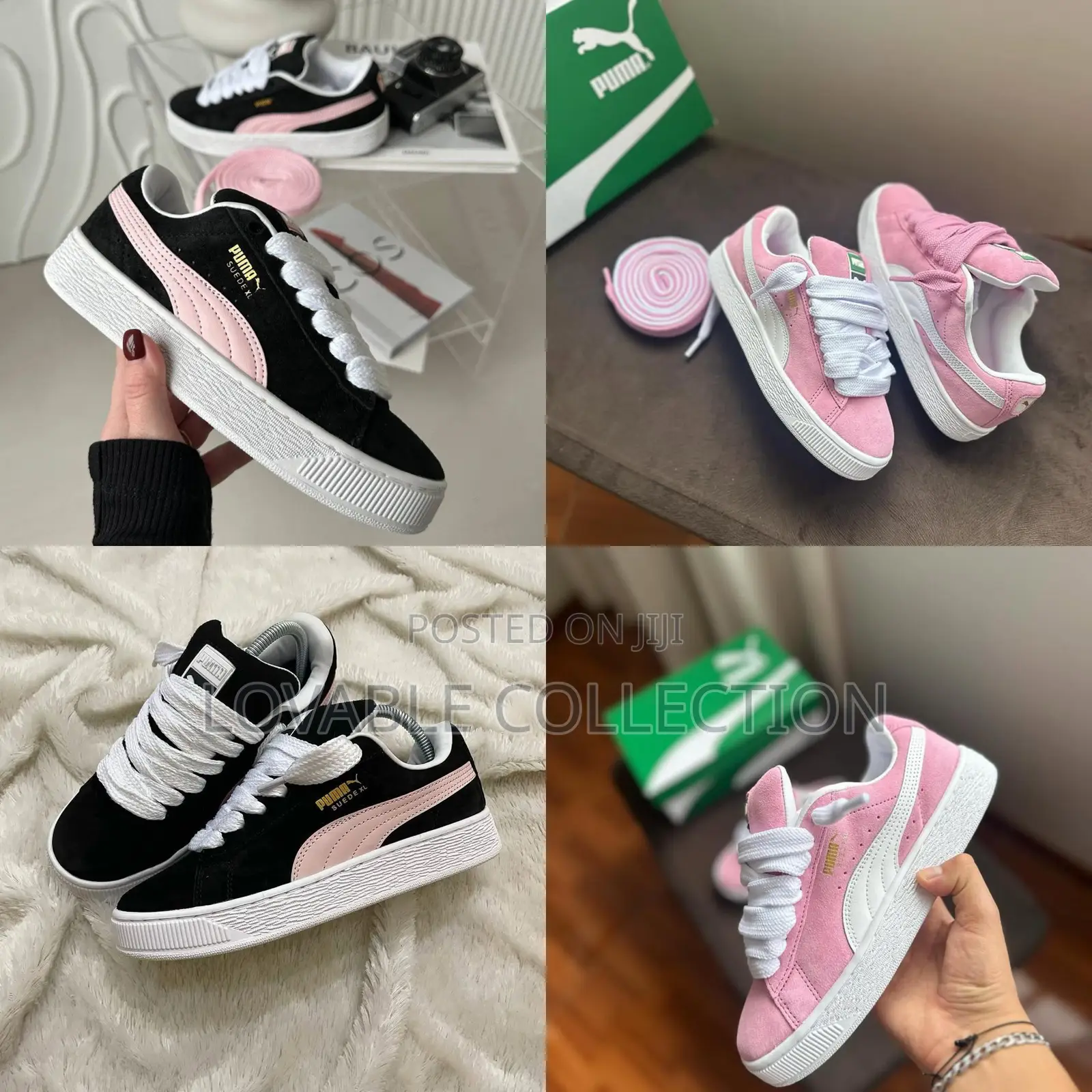 Puma Suede Xl Sneakers — Black / Whisp of Pink