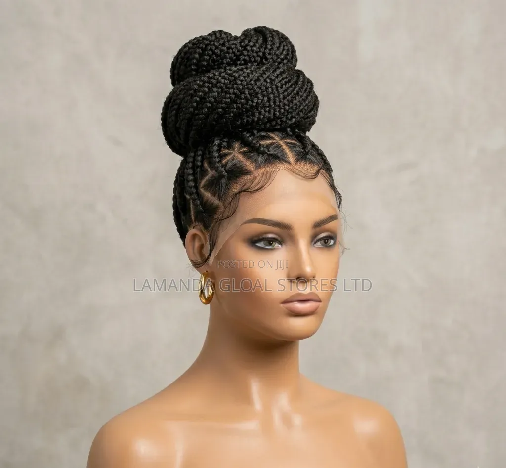 Gorgeous High Bun Braided Shuku Wig – Neat Box Braids