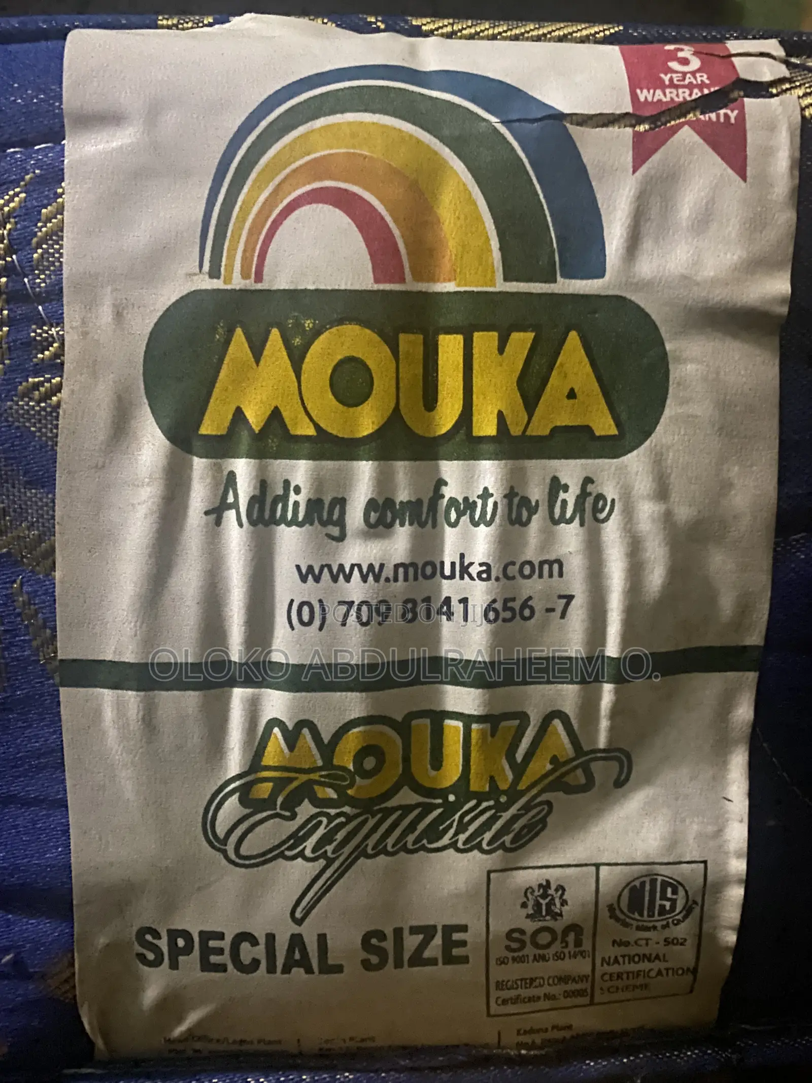 Mouka Exquisite 6x6x10 Semi-Orthopaedic Special Size Mattress