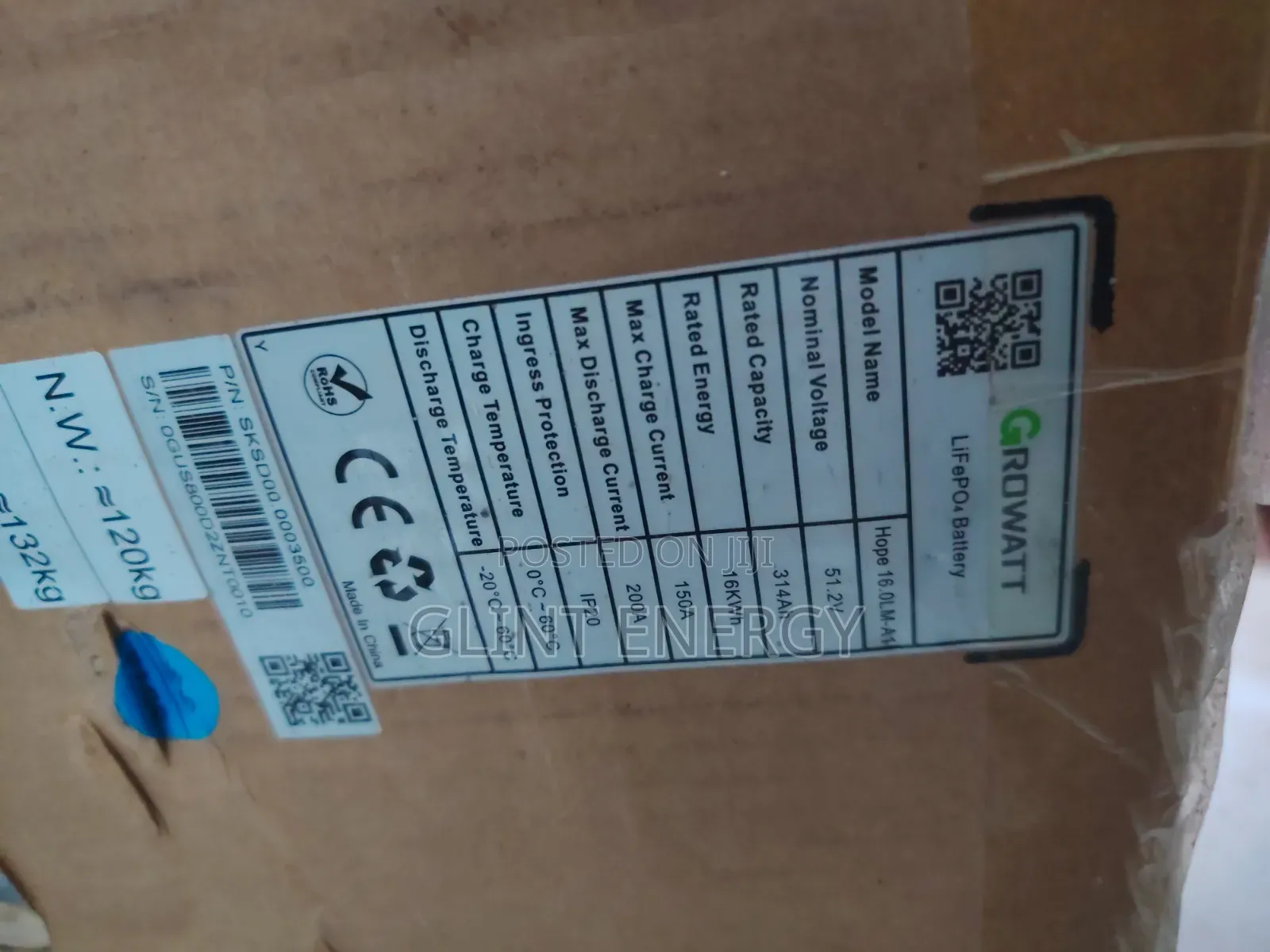 16kwh 51.2v Growatt Lithium Battery