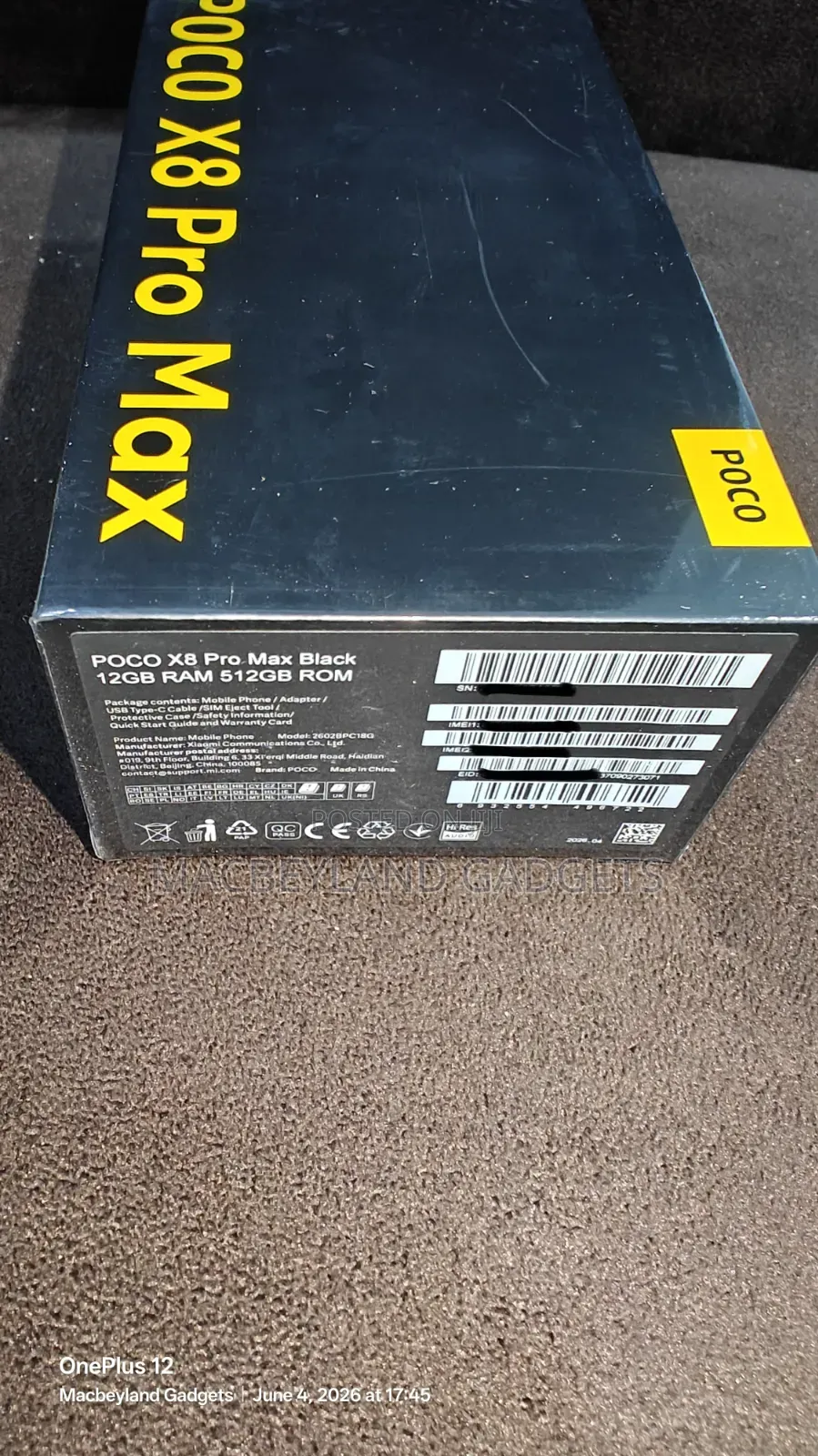 New Xiaomi Poco X8 Pro Max 512 GB Black