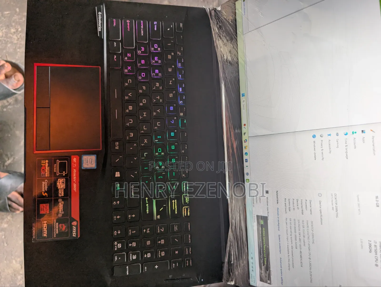 Laptop MSI GE73 Raider RGB 8RF 16GB Intel Core i7 SSD 512GB
