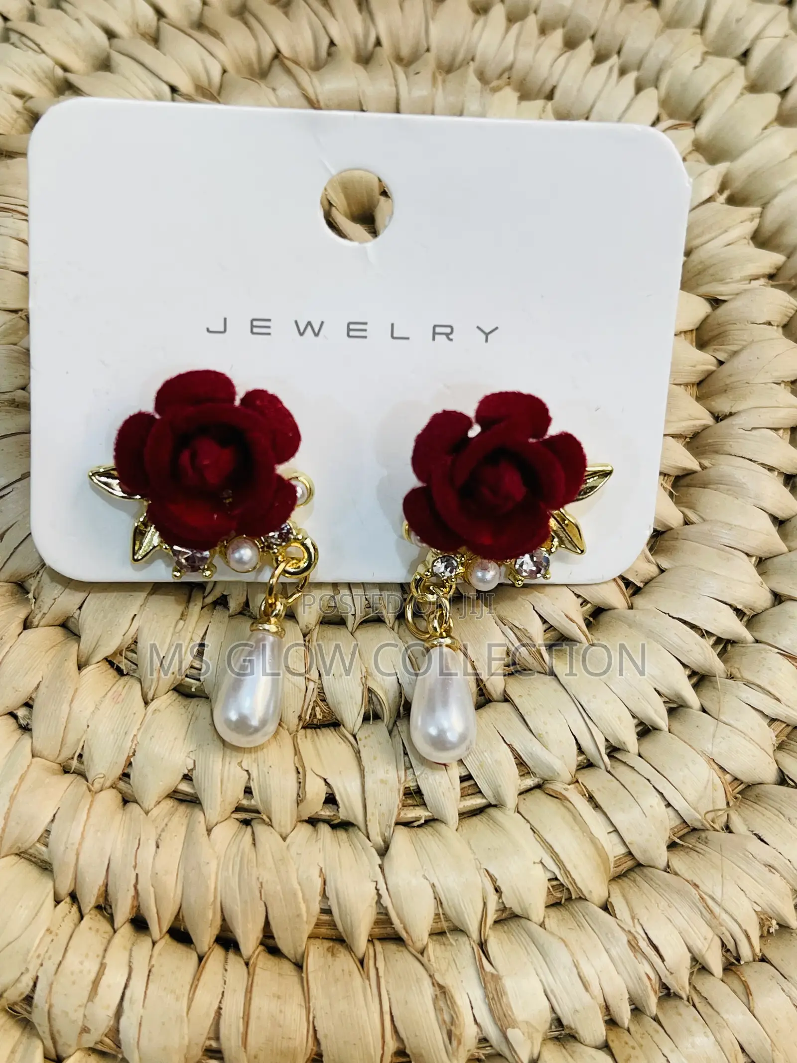 Rose Water Drop Pendant Earrings