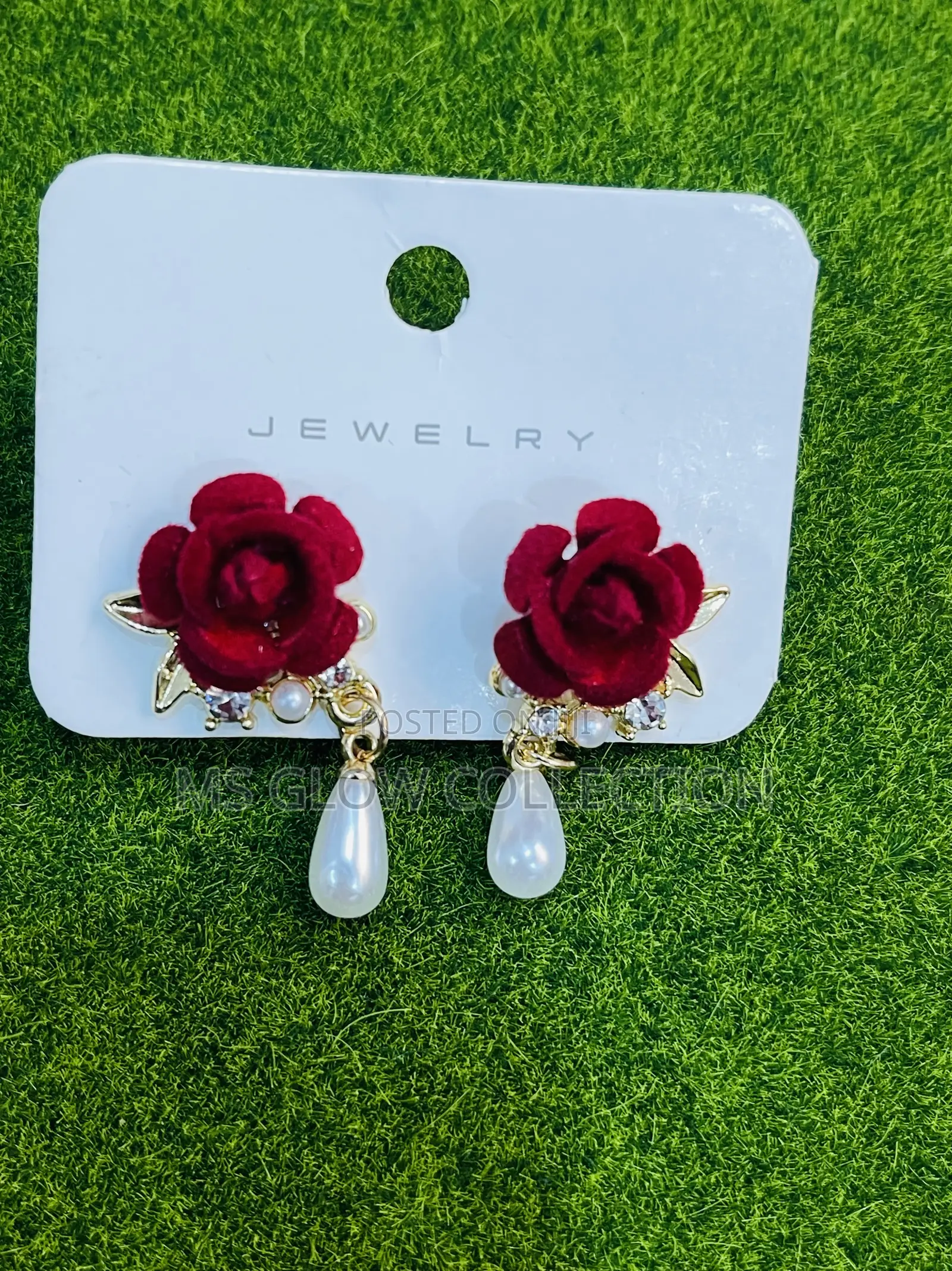 Rose Water Drop Pendant Earrings