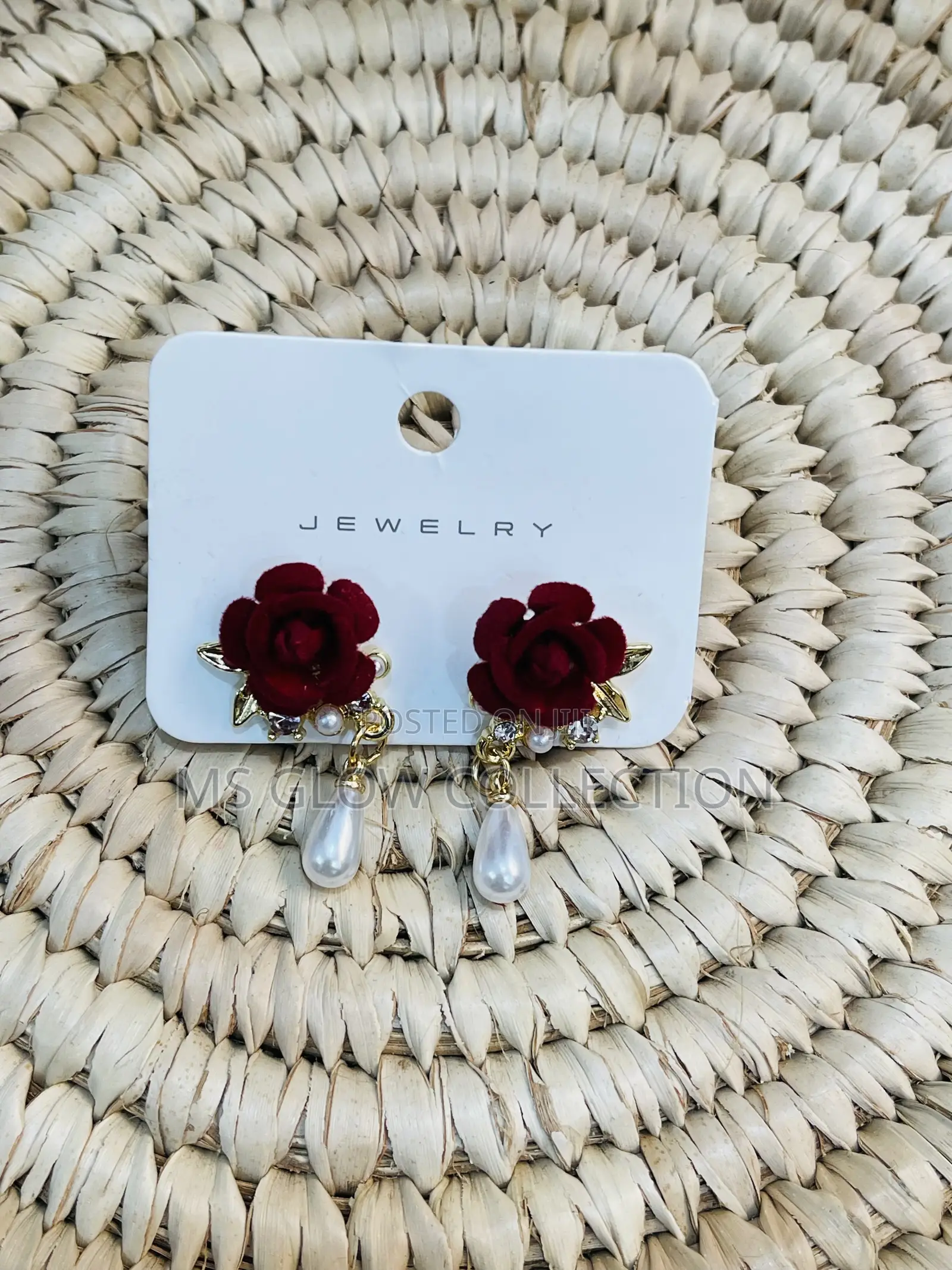 Rose Water Drop Pendant Earrings