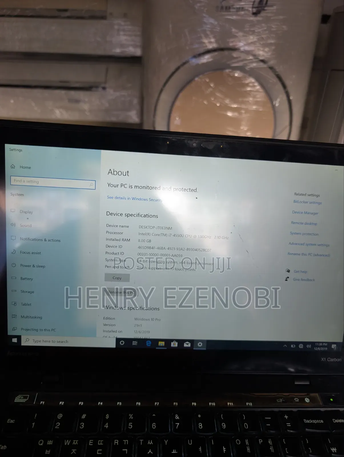 Laptop Lenovo ThinkPad X1 Carbon 8GB Intel Core i7 SSD 128GB