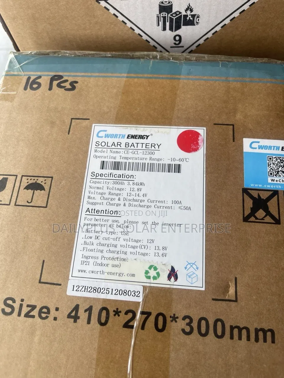 Cworth 300ah 3.8kwh 12v Solar Lithium Battery