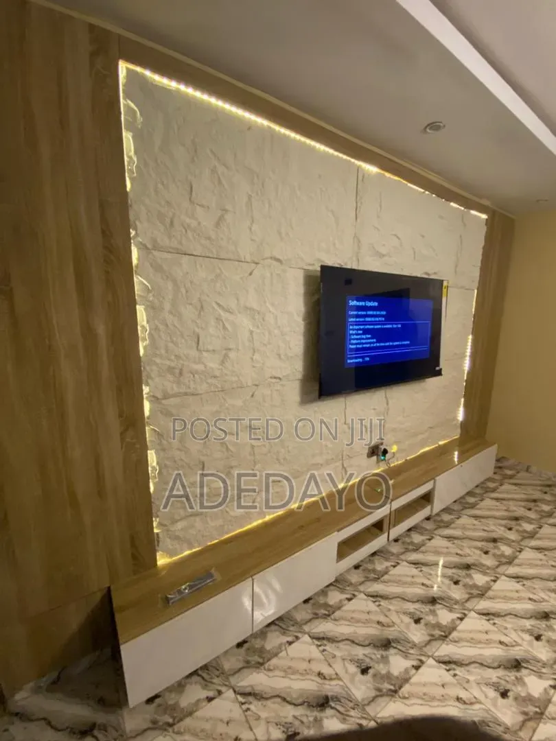 Tv Console With Cpu Panel and Light