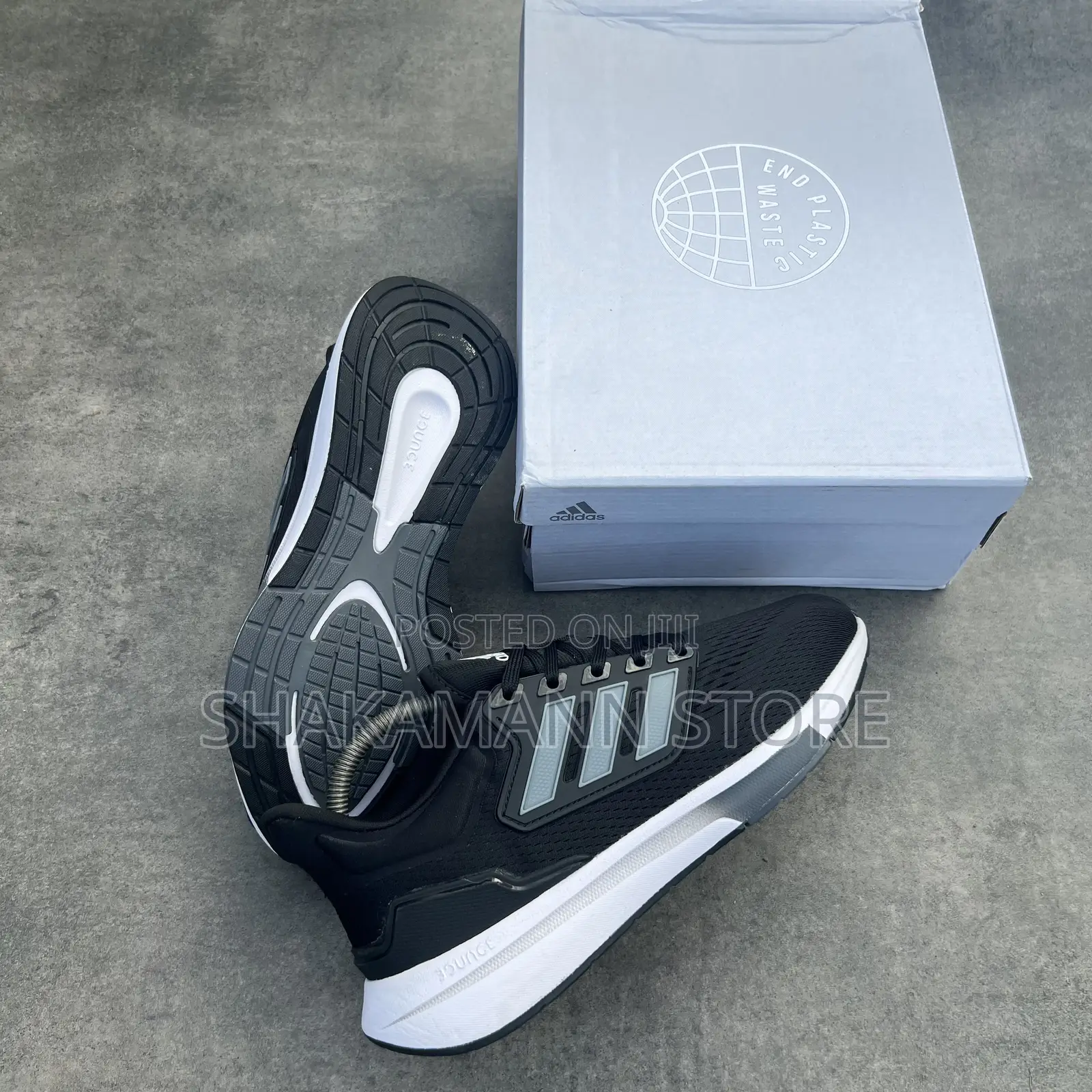 Original Adidas Eq Runner Black Grey and White Soles—-SNKS