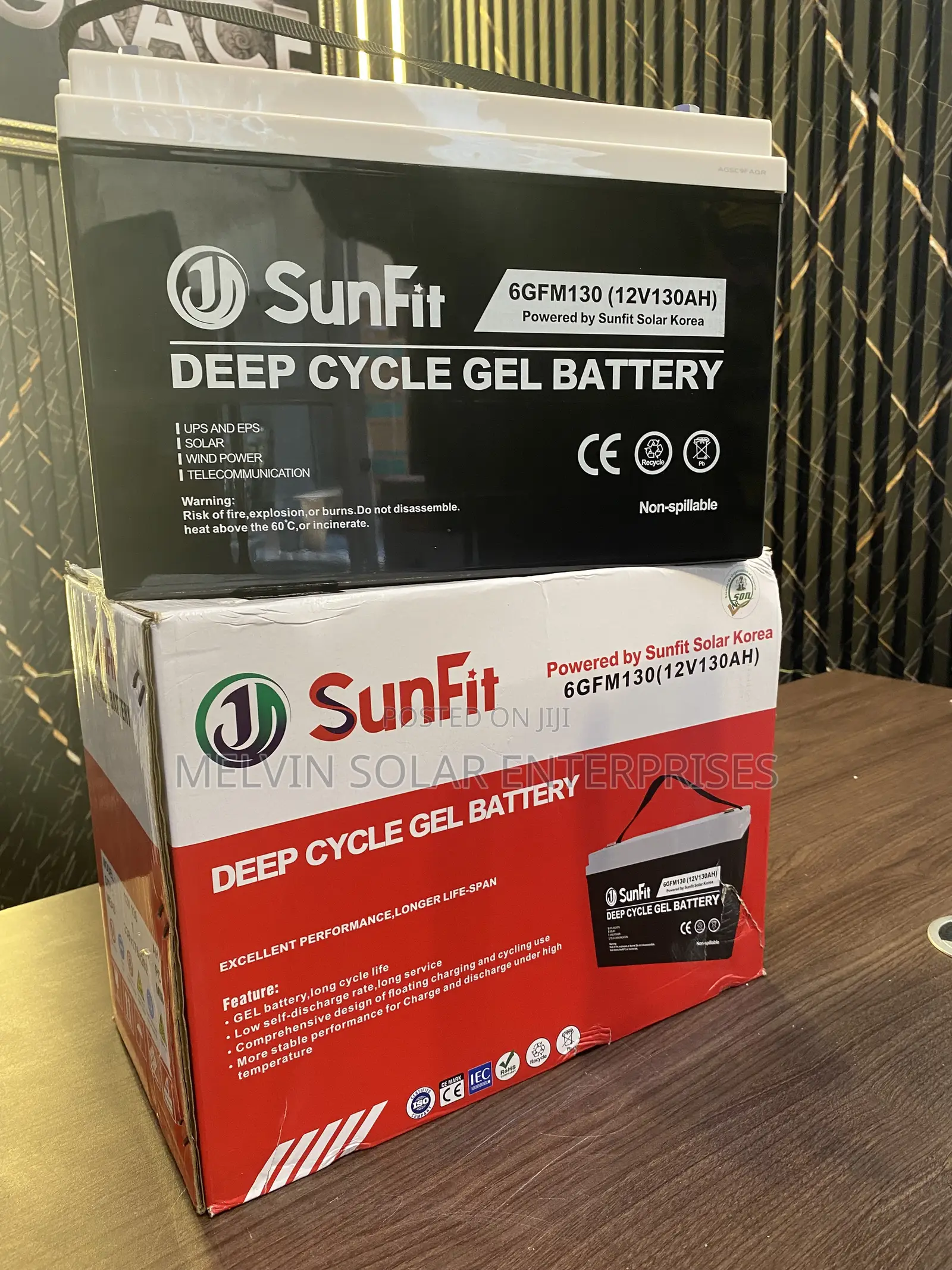 130ah 12v Sunfit Solar Dry Cell Battery Available in Store Now Dm
