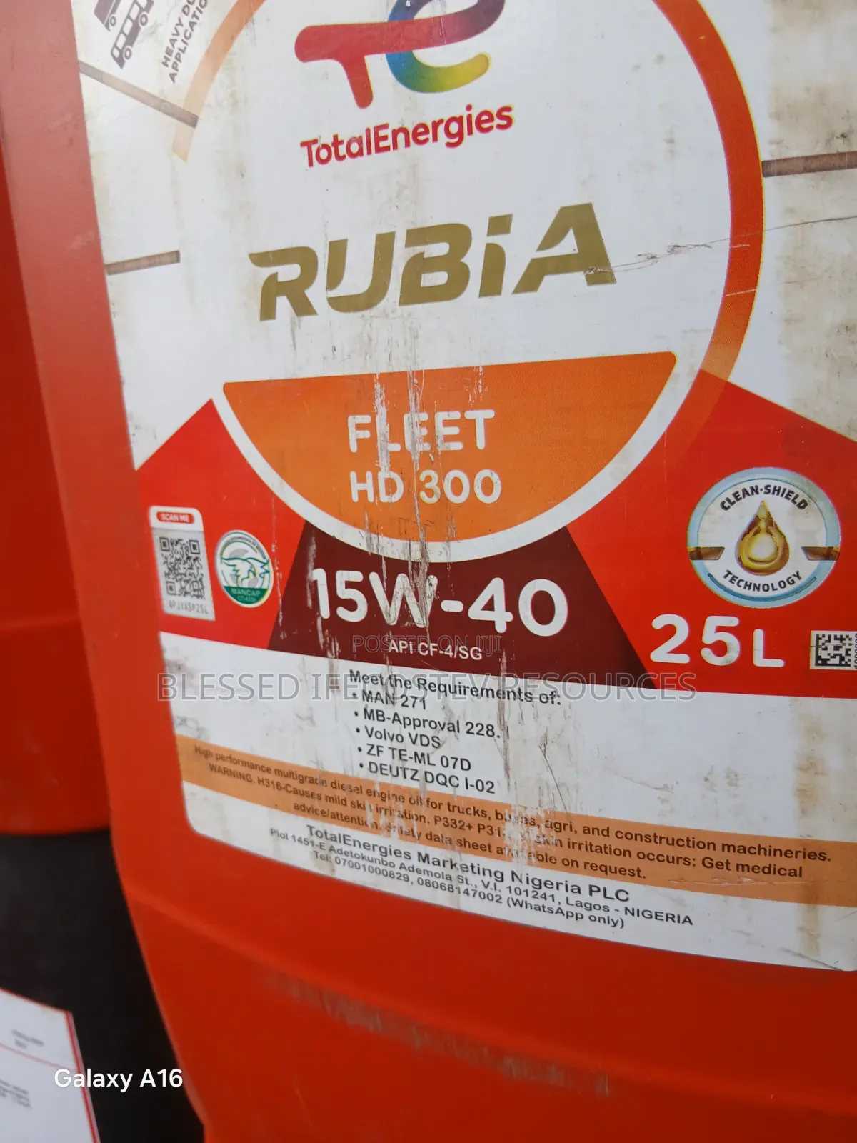 Total Diesel Engine Oil 15w40 25litres