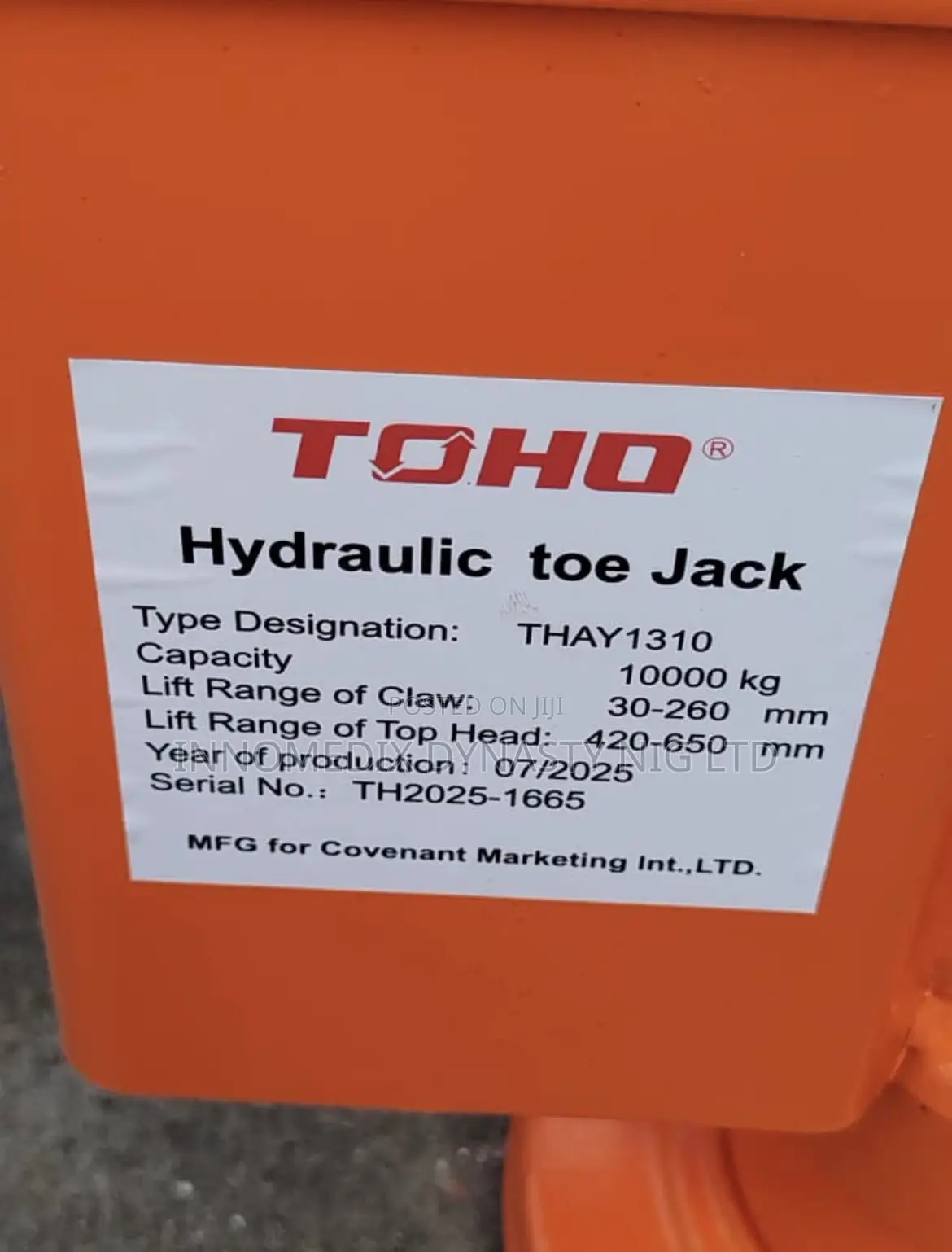 Hydraulic Toe Jack 10 Ton(10000kg)