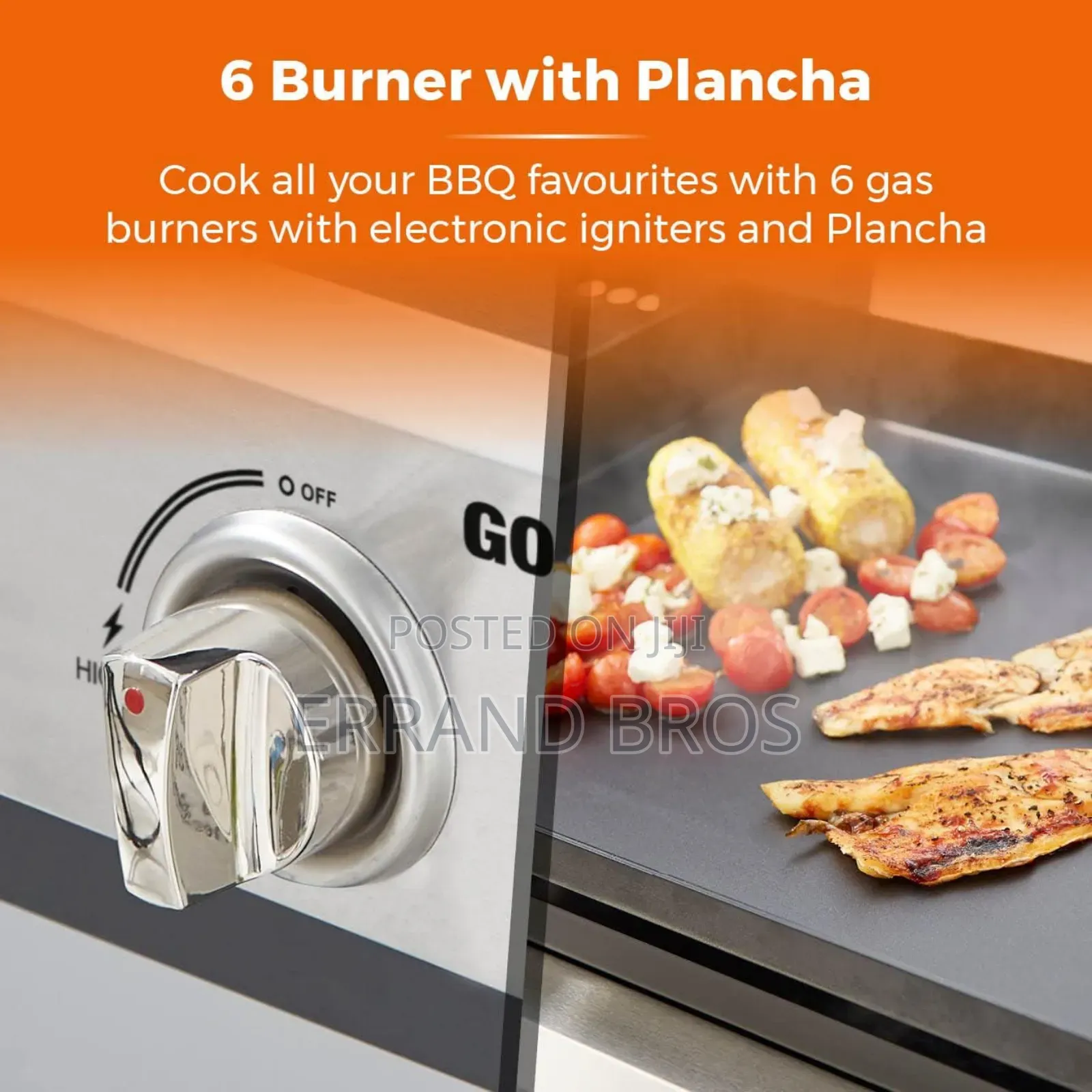 6 Burner Gas BBQ and Plancha With Precision Heat Thermometer
