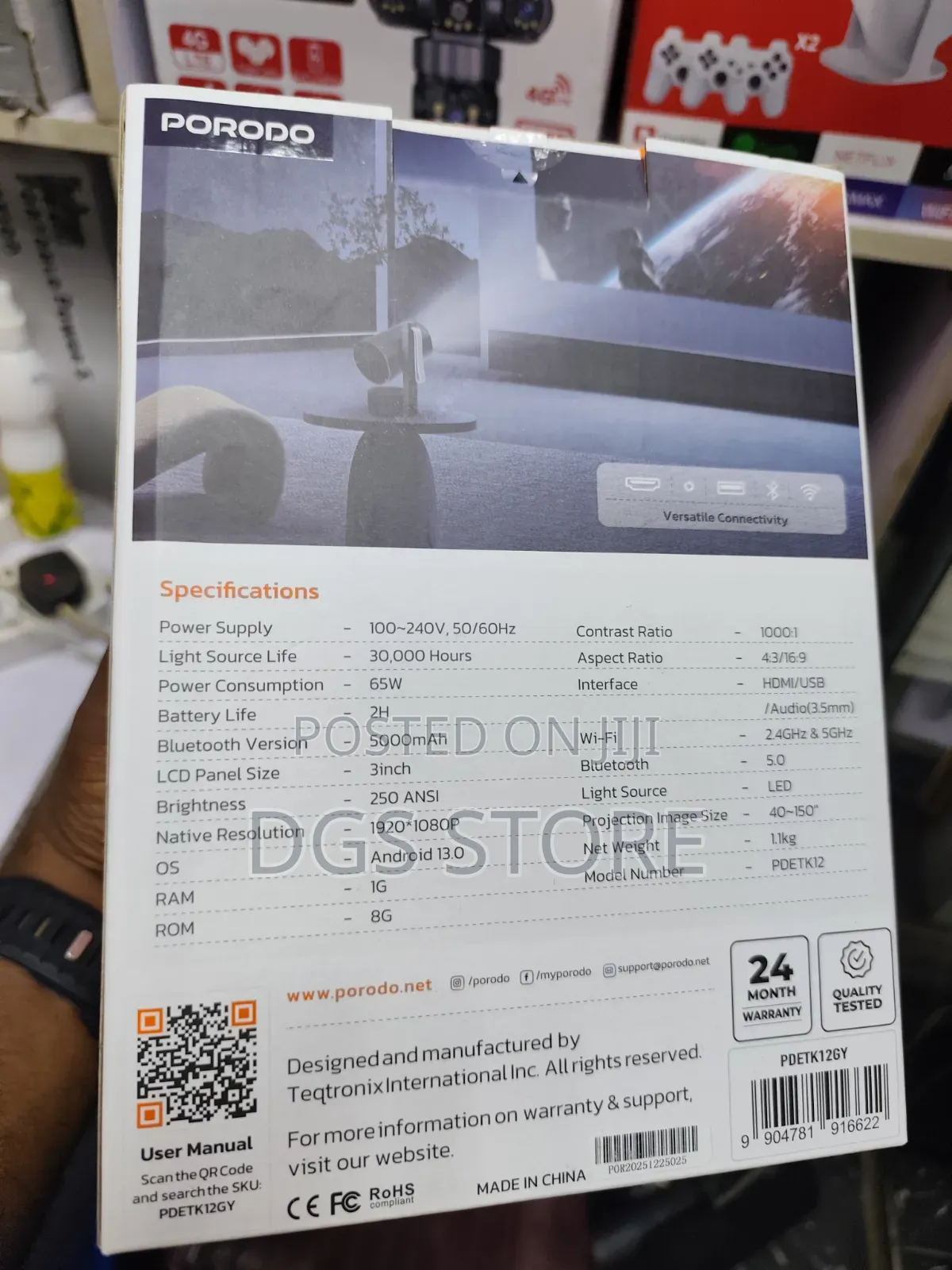 Porodo Premiere Full Hd Smart Projector