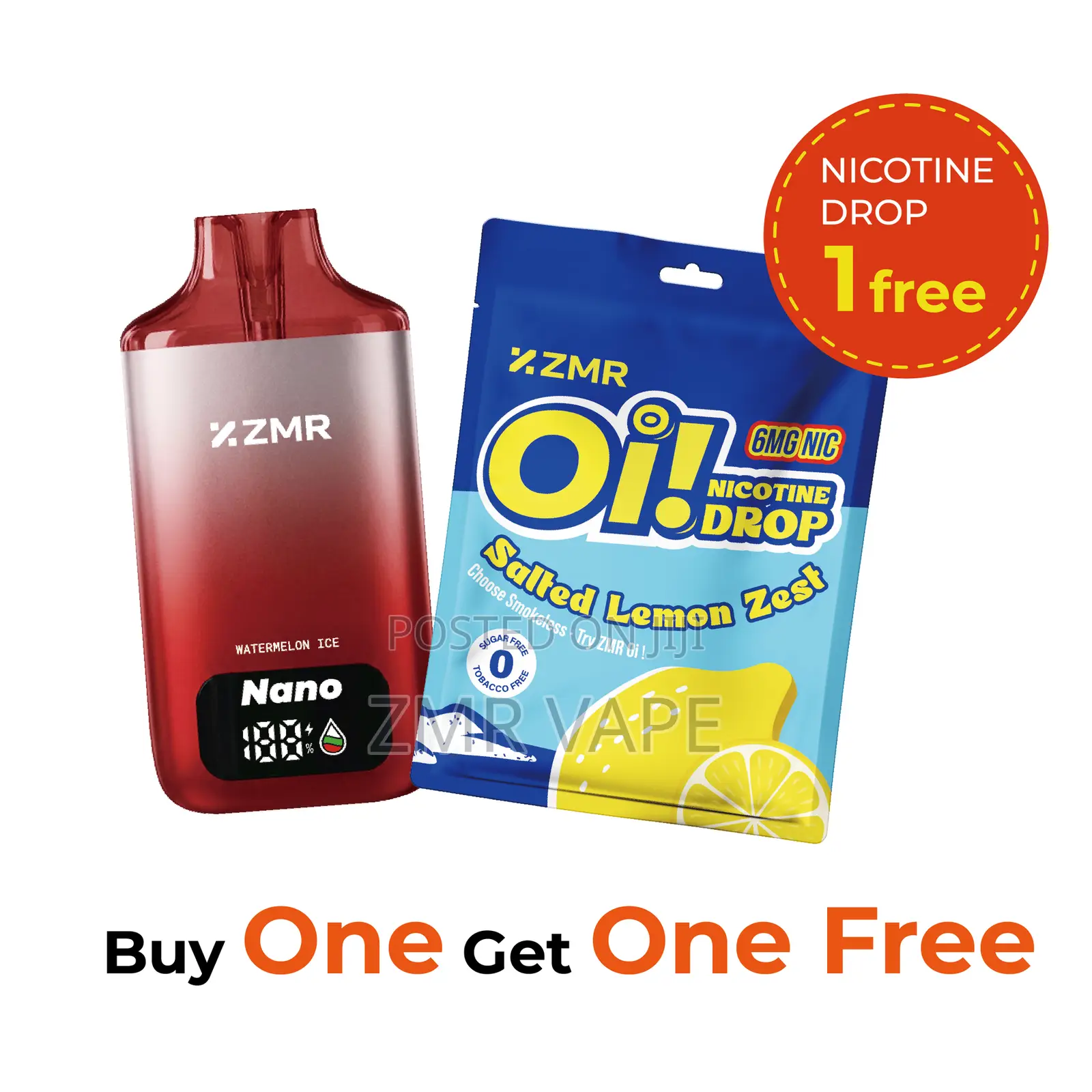 ZMR 20000 Puffs Vape Disposable Shisha [Buy 1 Get 1 Free Nicotine Drop