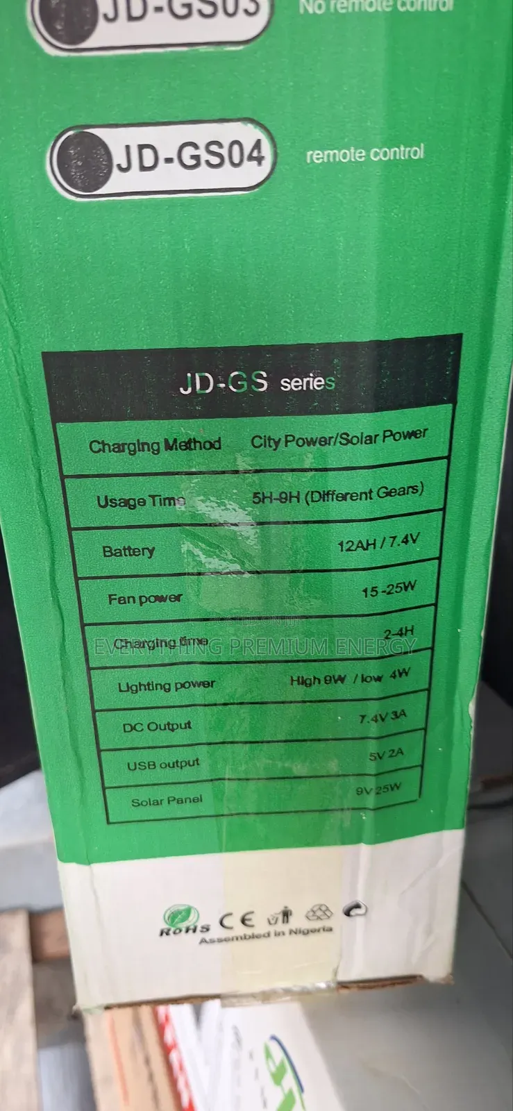 Solar Rechargeable Fan