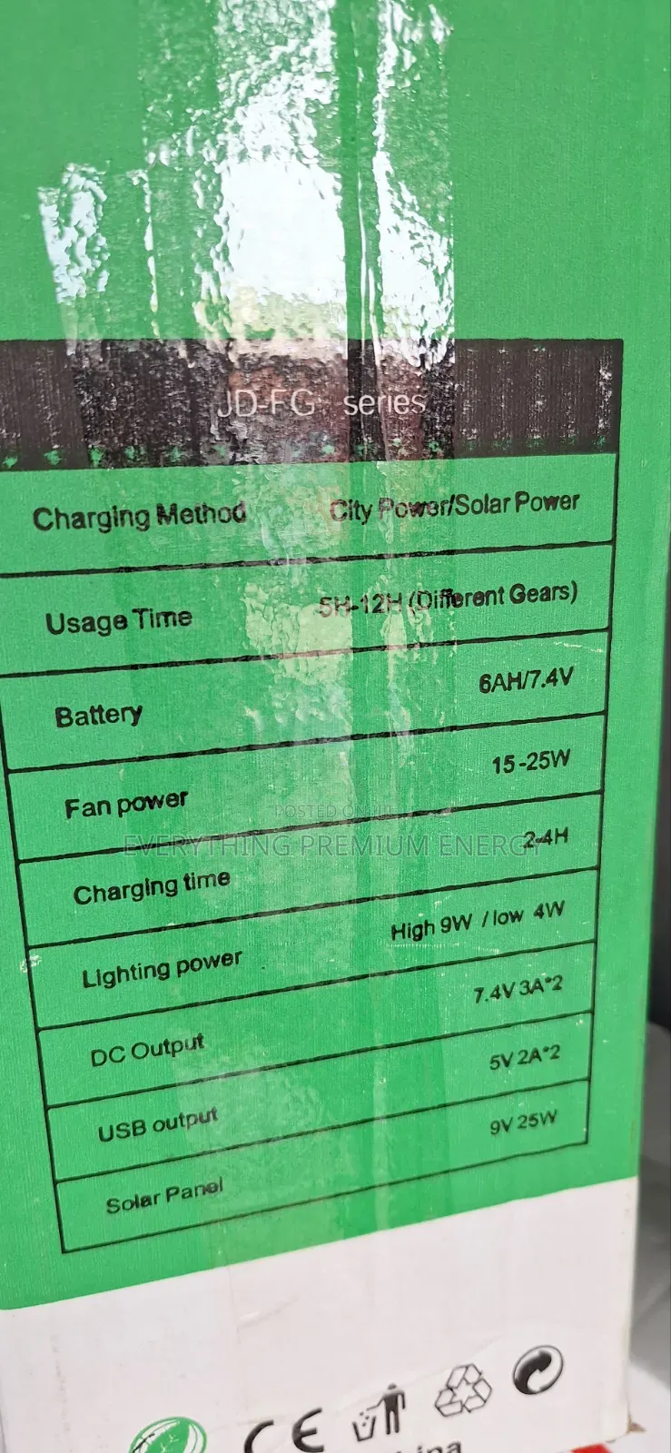Solar Rechargeable Fan