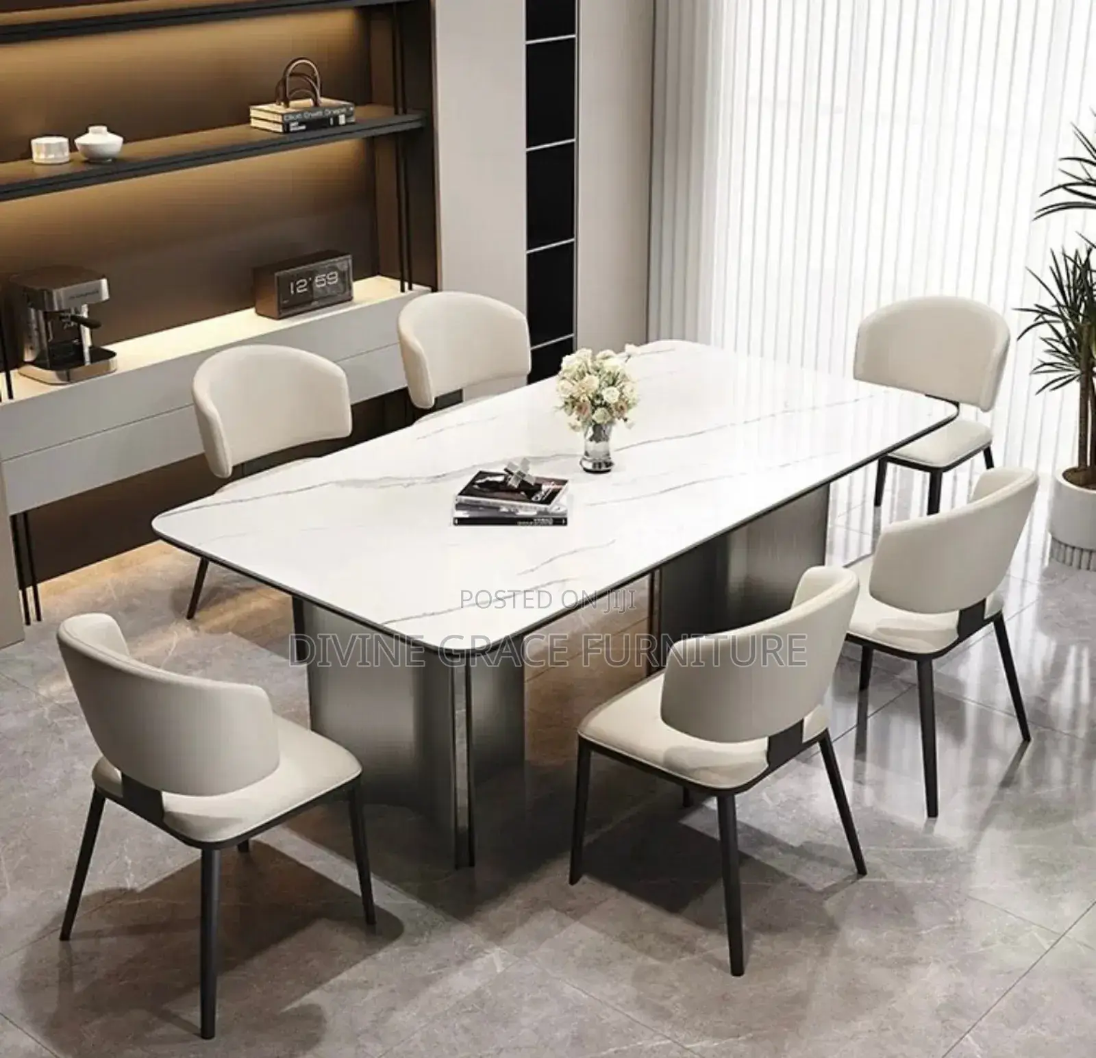 High Quality Executive Marble Dining Table Set
