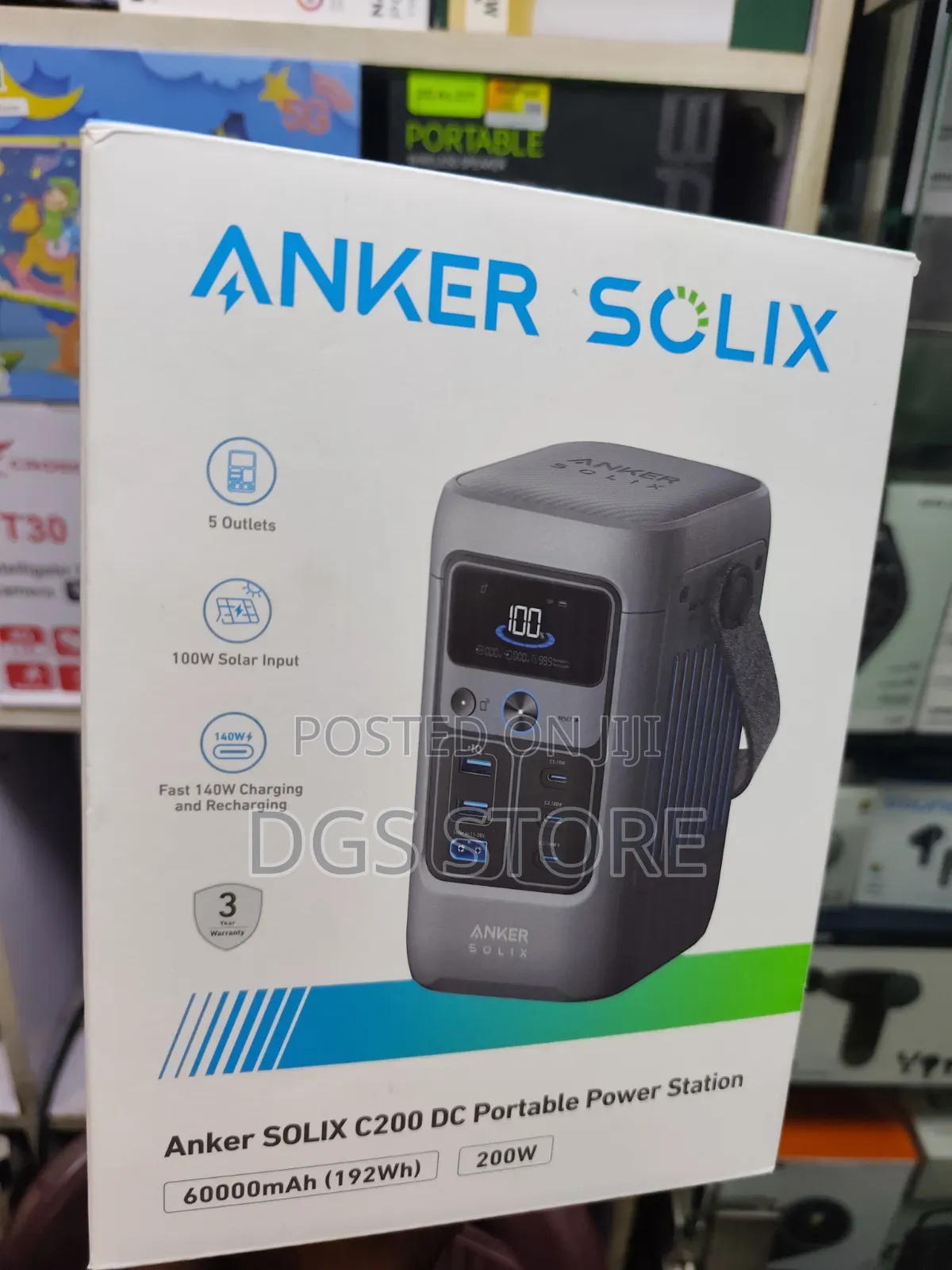 Anker Solix C200 192wh 60,000mah 200w Dc Portable Power Station