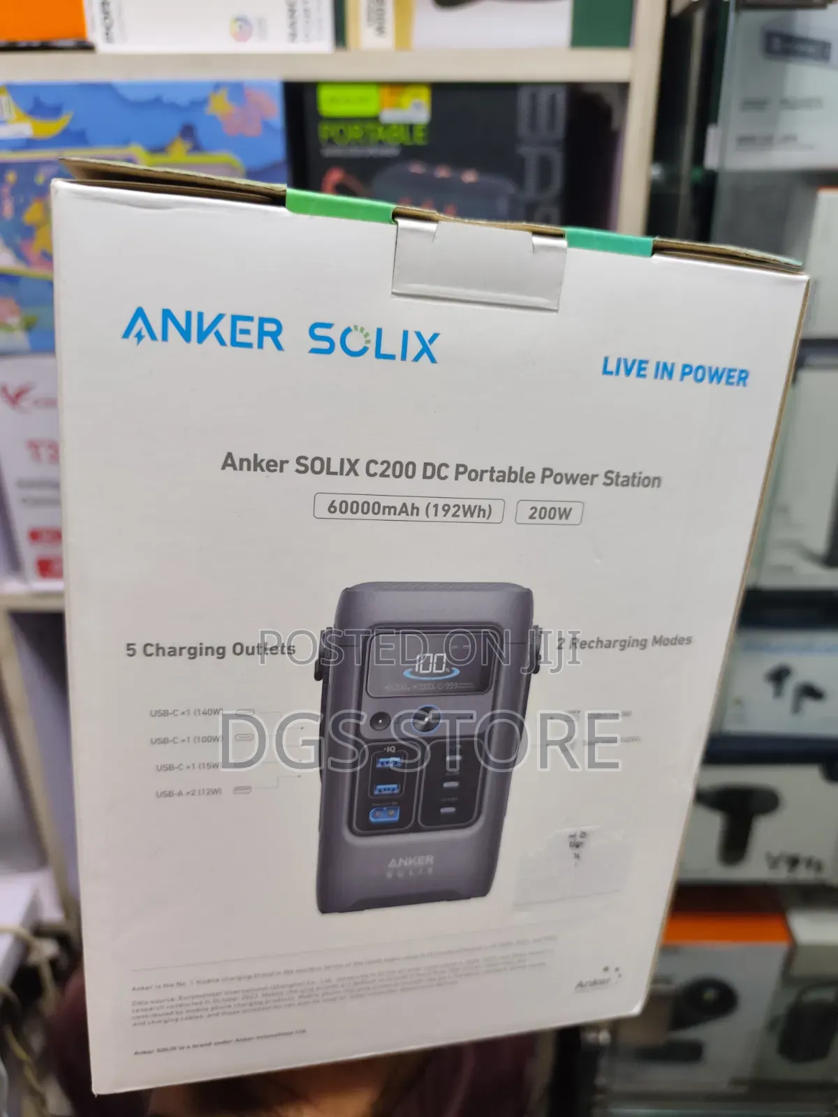Anker Solix C200 192wh 60,000mah 200w Dc Portable Power Station