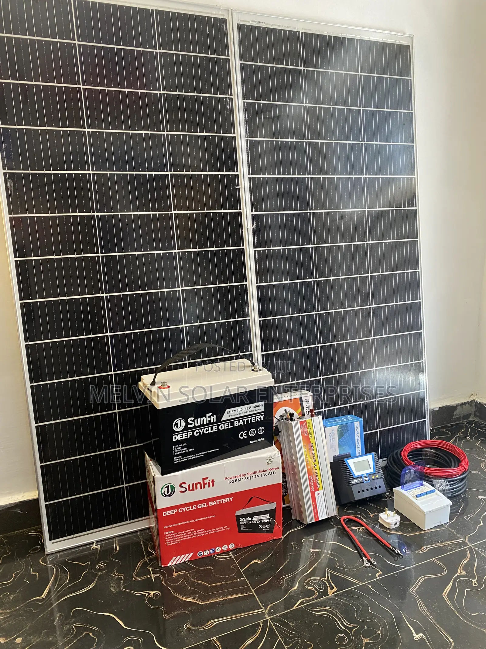 Complete Set of 2000watts Sachet Inverter/130ah 12v and Accessories